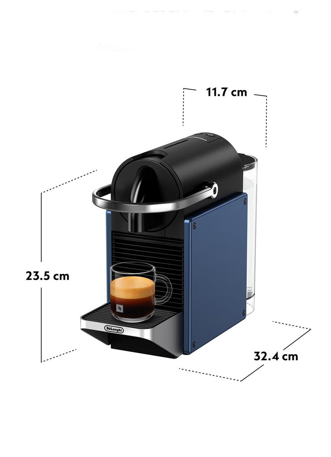 DeLonghi  Pixie Nespresso koffiecupmachine EN127BL - achterkant 6 blauw