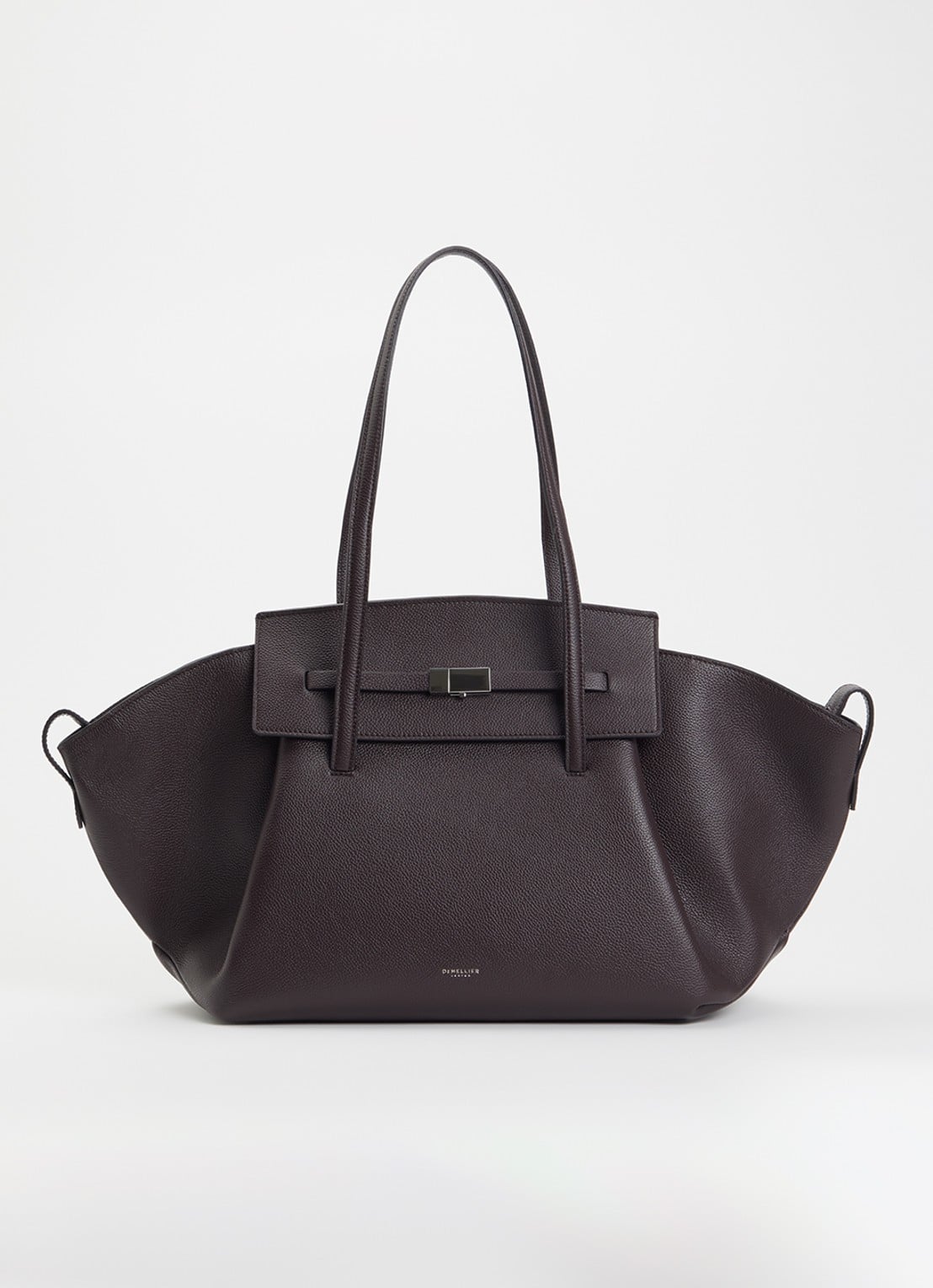 DeMellier The Brooklyn shopper van leer - voorkant 5 donkerbruin