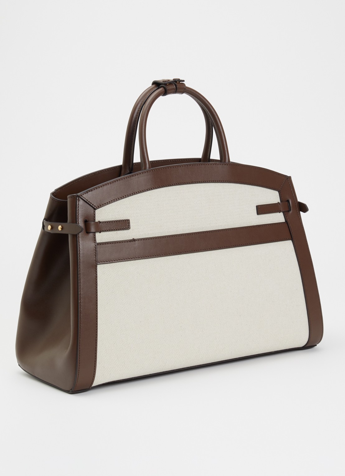 DeMellier The Hudson handtas van canvas - achterkant 7 creme