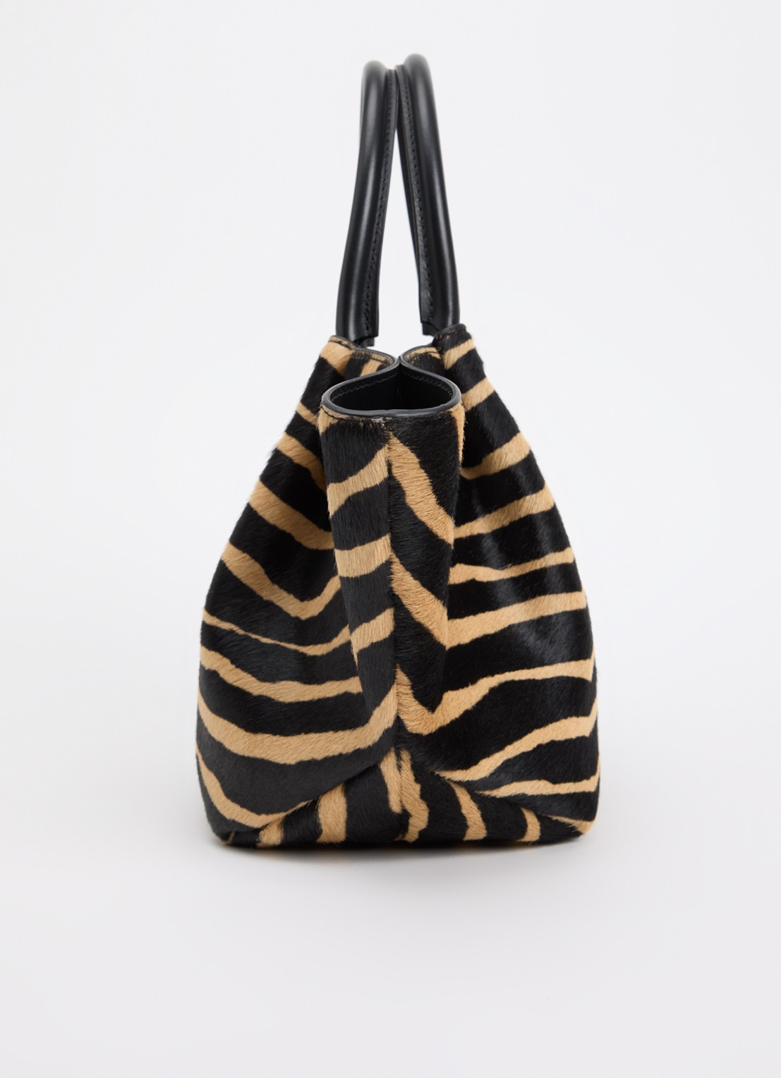DeMellier The Midi New York handtas van kalfsleer met ponyhair en zebraprint - detail 2 zwart