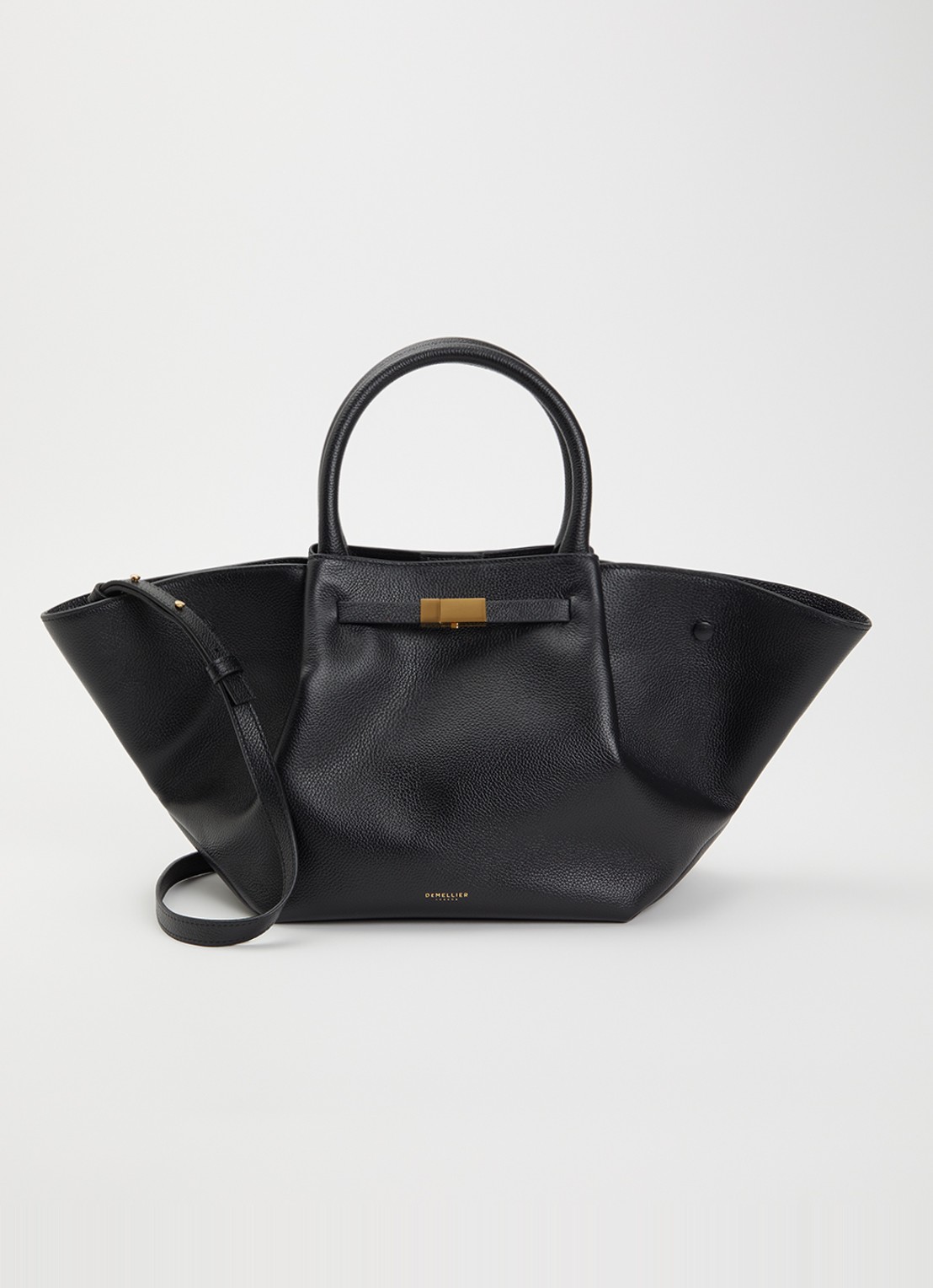 DeMellier The Midi New York handtas van leer - voorkant 4 zwart