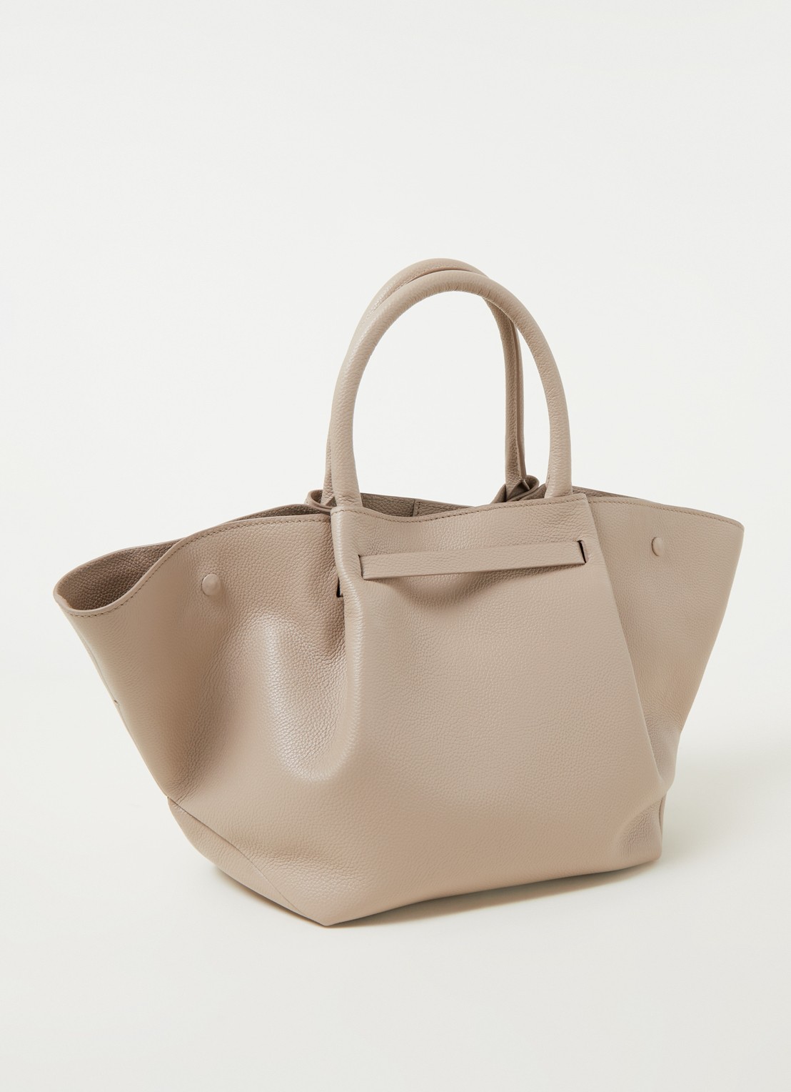 DeMellier The Midi New York handtas van leer - achterkant 4 taupe