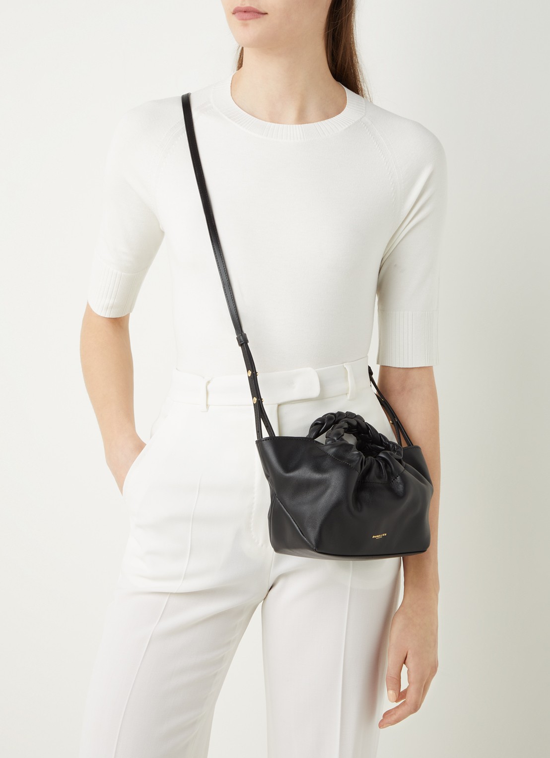 DeMellier The Mini Los Angeles XS handtas van leer - voorkant 2 zwart