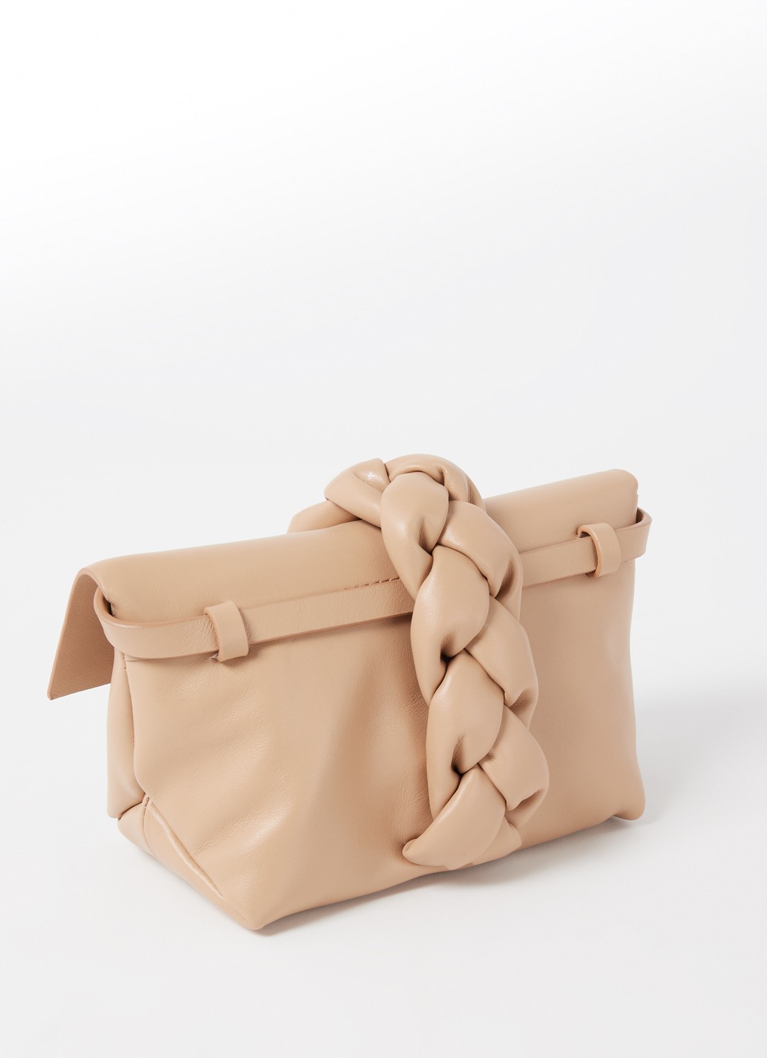 DeMellier The Mini Verona crossbodytas van leer - achterkant donkerbeige