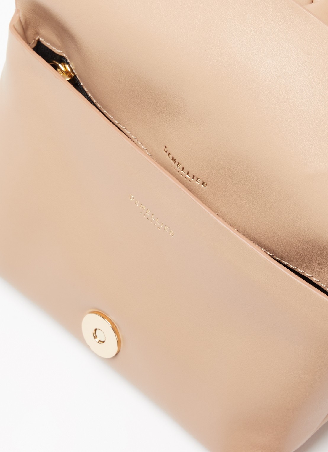 DeMellier The Mini Verona crossbodytas van leer - detail 2 donkerbeige