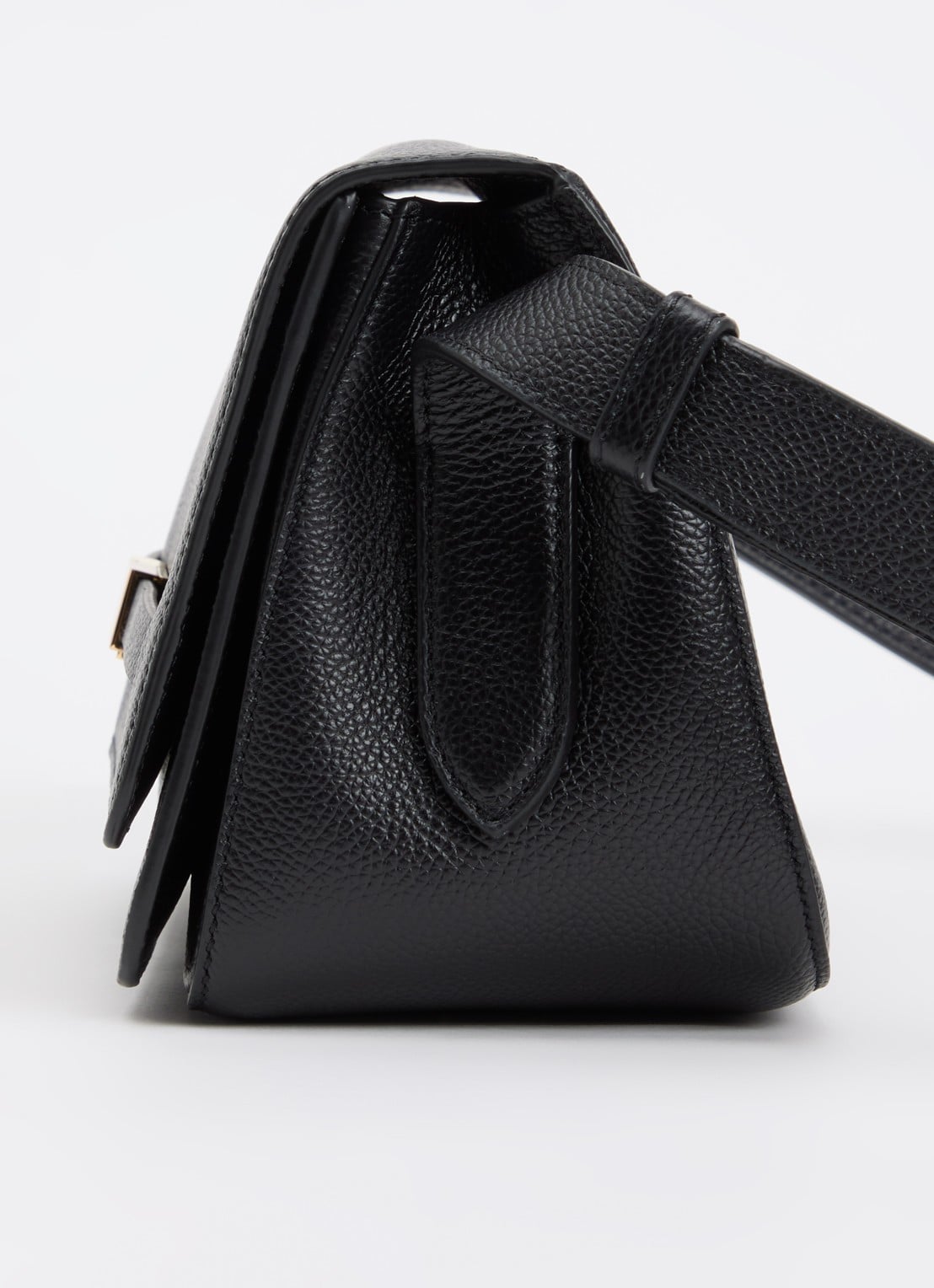 DeMellier The New York crossbodytas van leer met verstelbare schouderriem - detail 4 zwart