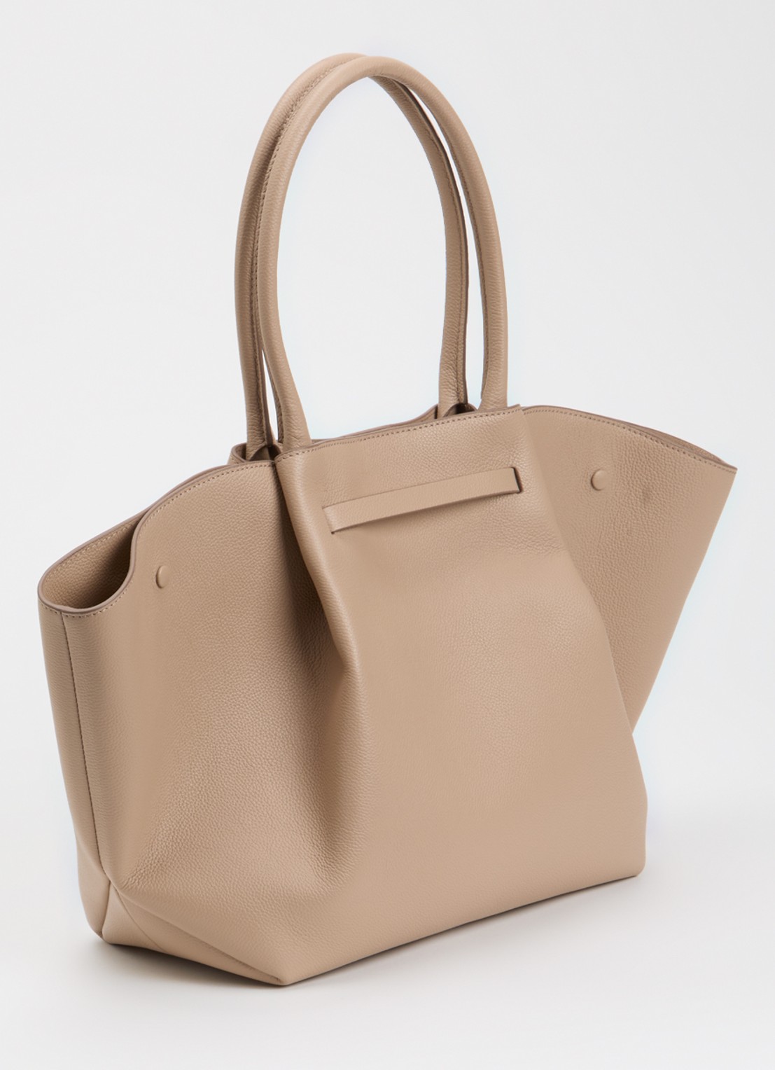 DeMellier The New York handtas van leer - achterkant beige