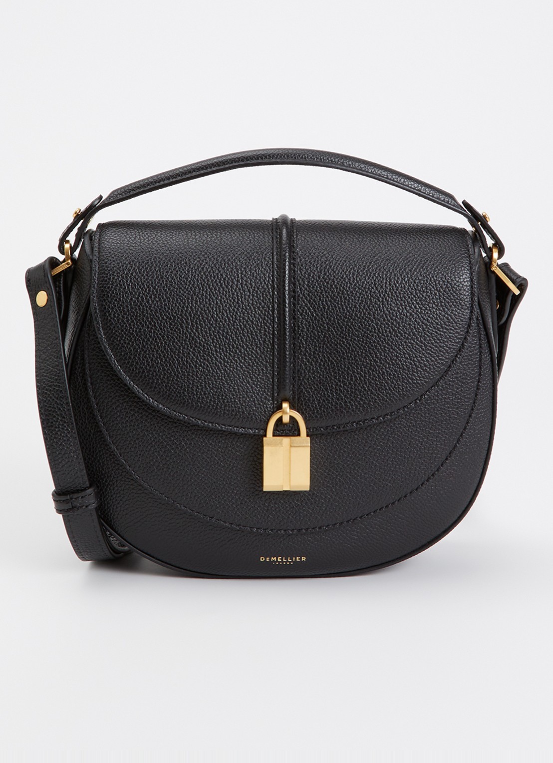 DeMellier The Siena crossbodytas van leer - voorkant 4 zwart