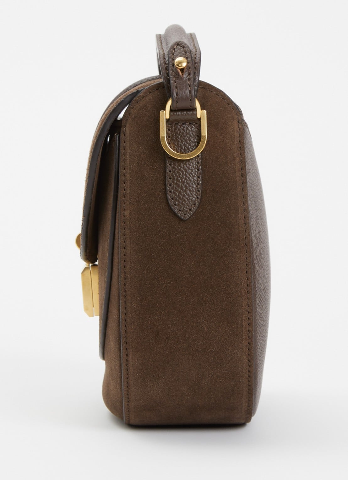 DeMellier The Siena Saddle crossbodytas van leer met details van suède  - detail 2 bruin