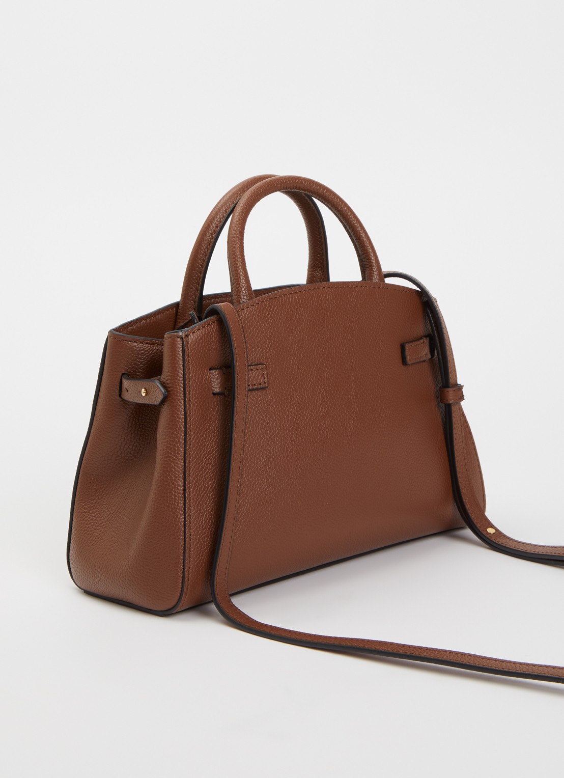 DeMellier The Small Hudson handtas van leer met afneembare schouderriem - achterkant 5 cognac
