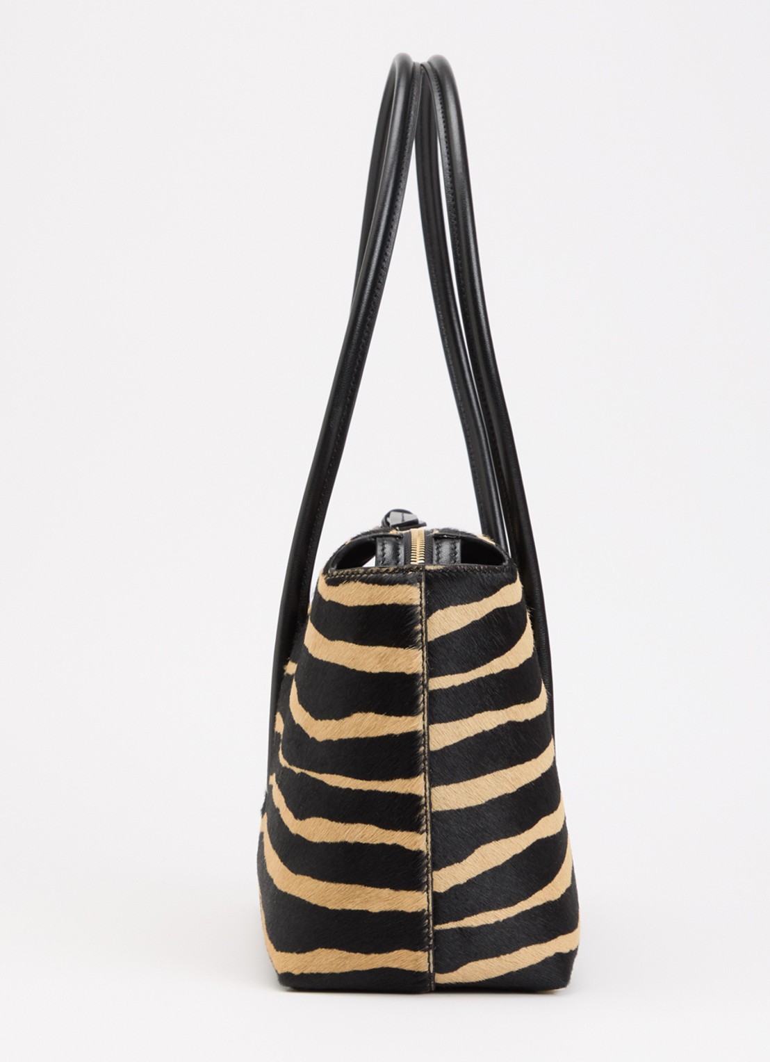 DeMellier The Stockholm schoudertas van kalfsleer met ponyhair - detail 2 zwart