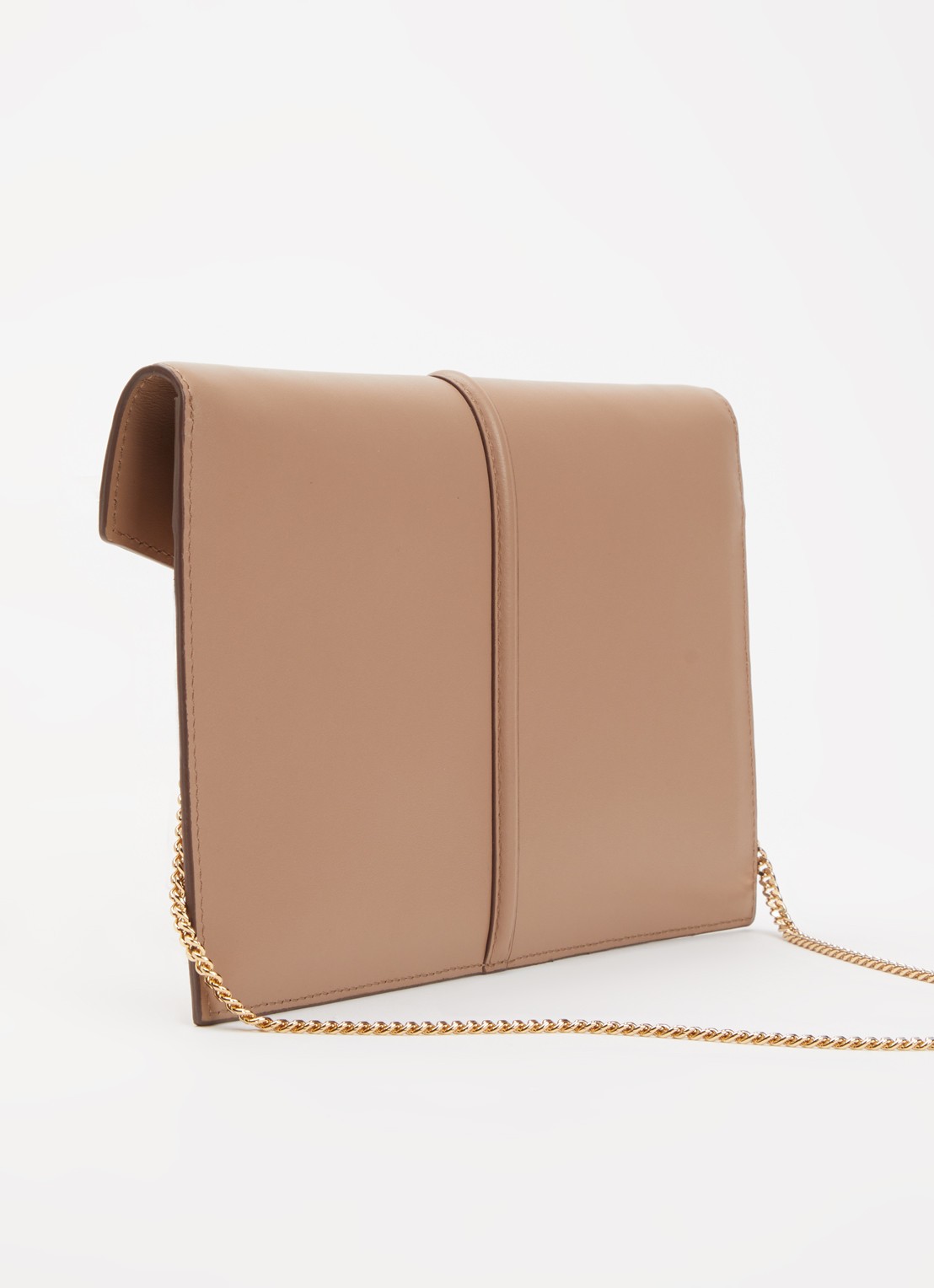 DeMellier The Tokyo clutch van leer - achterkant zand