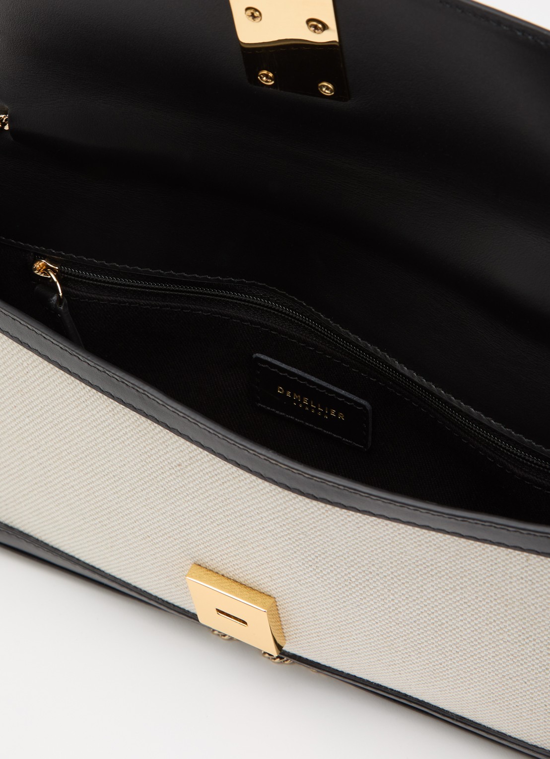 DeMellier The Vancouver clutch van leer - detail 3 zwart