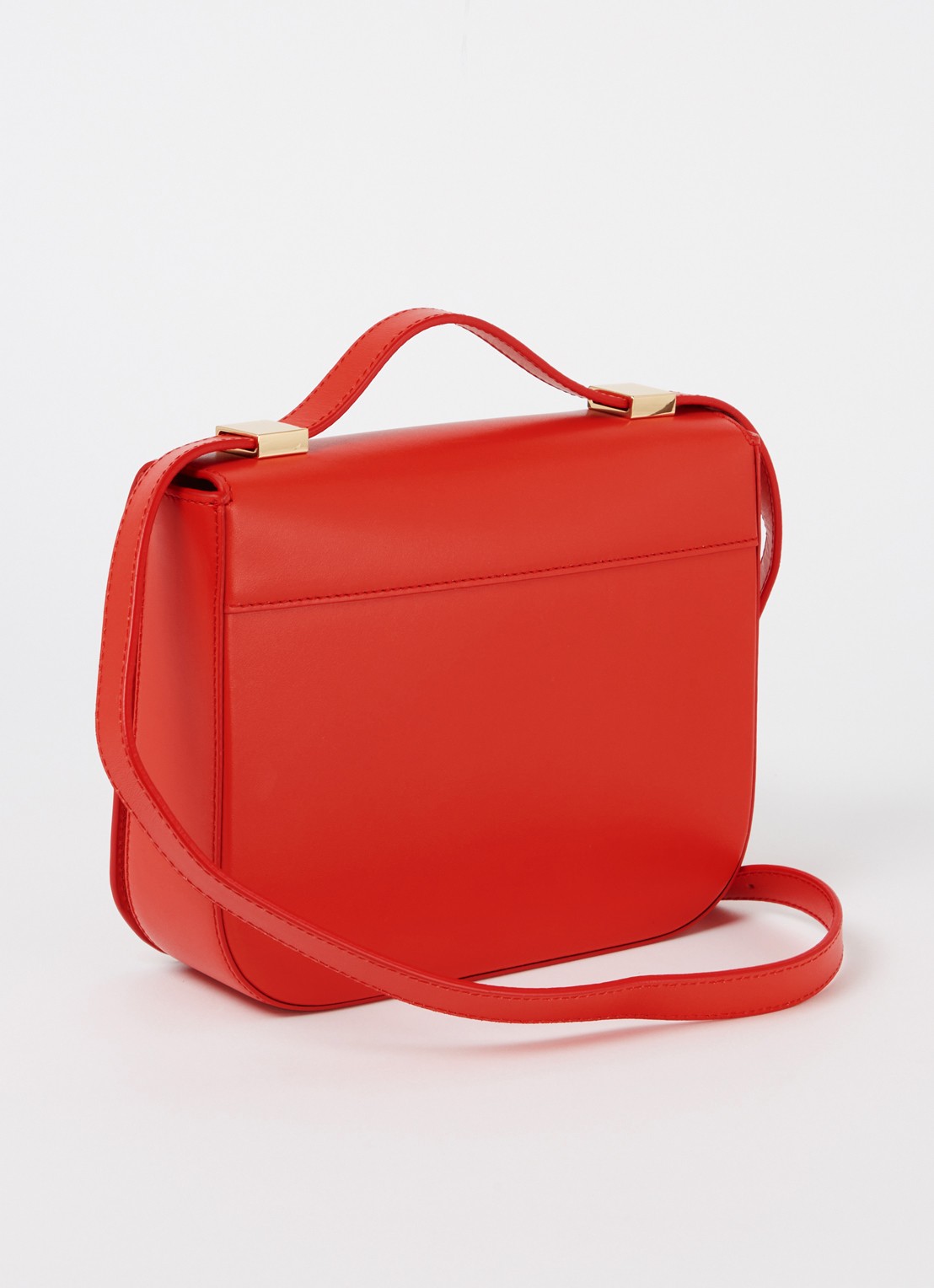DeMellier The Vancouver crossbodytas van leer - achterkant 2 rood
