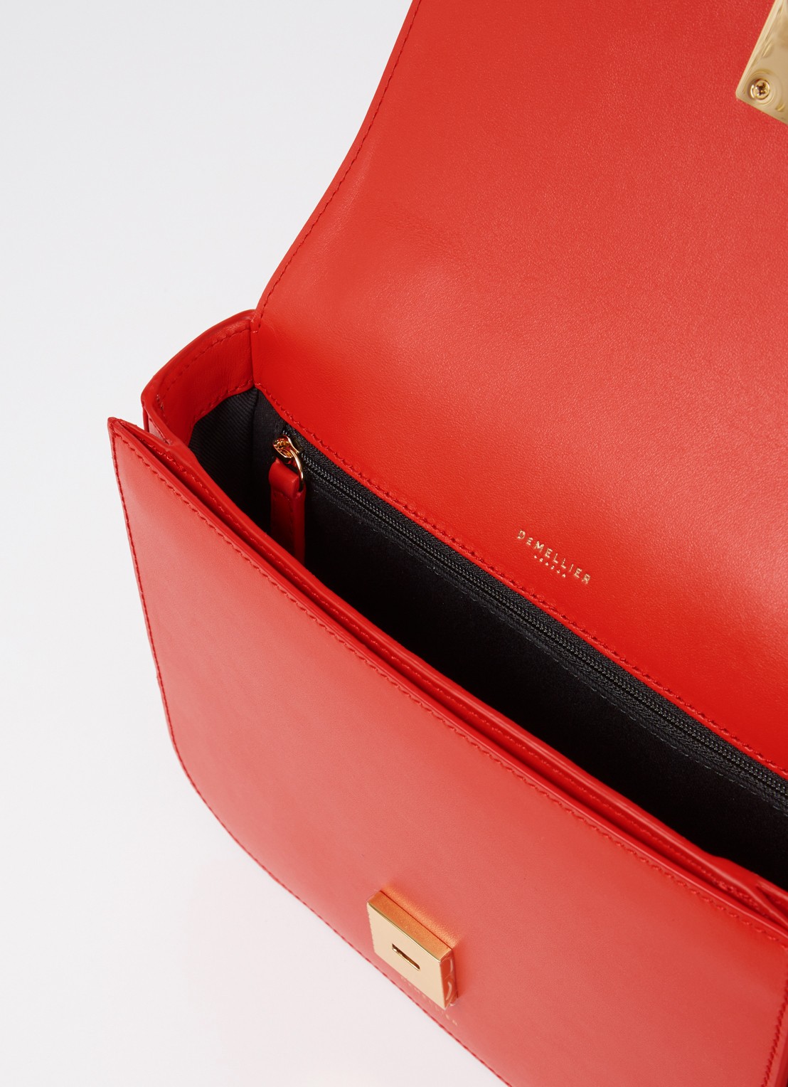 DeMellier The Vancouver crossbodytas van leer - detail 3 rood