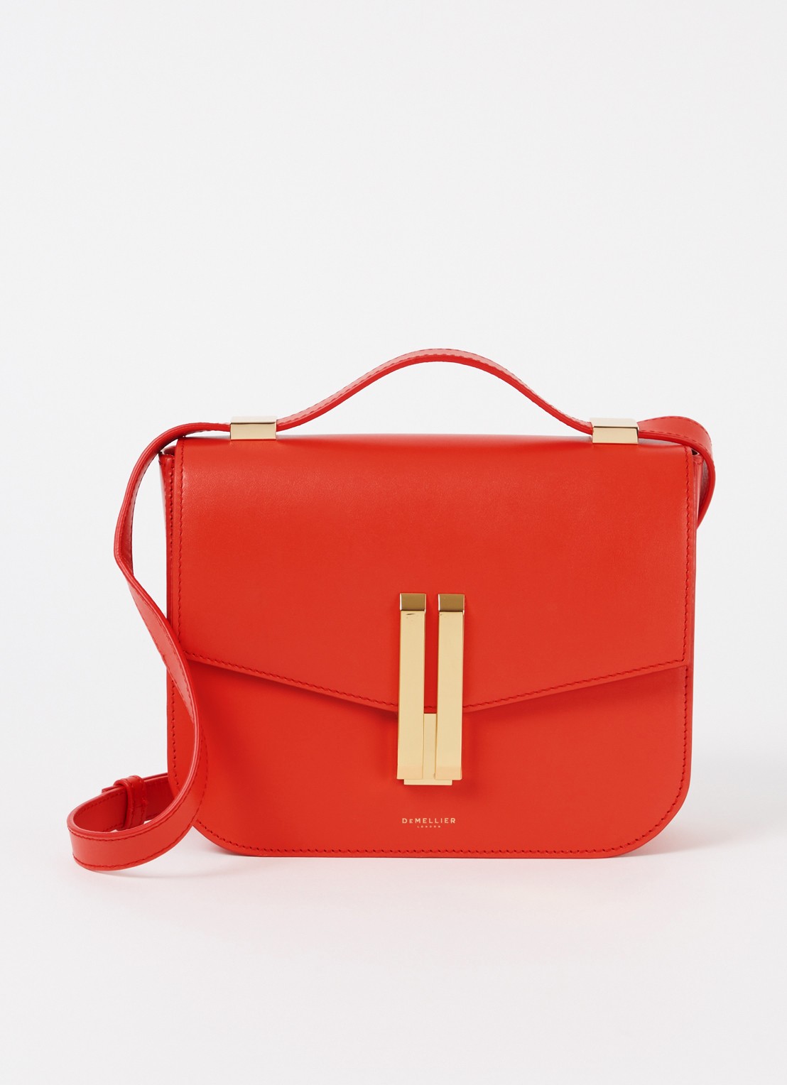 DeMellier The Vancouver crossbodytas van leer - voorkant rood