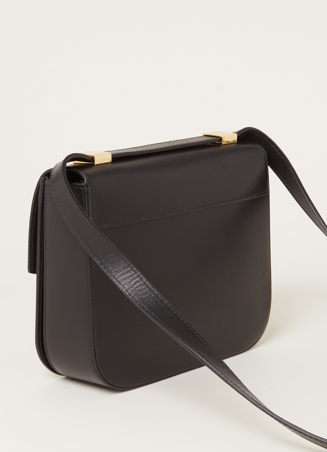 DeMellier The Vancouver crossbodytas van leer - achterkant zwart