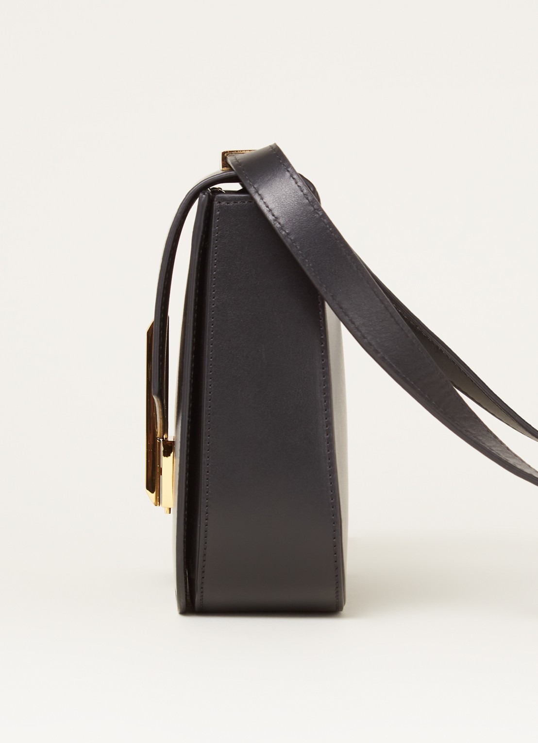 DeMellier The Vancouver crossbodytas van leer - detail 3 zwart