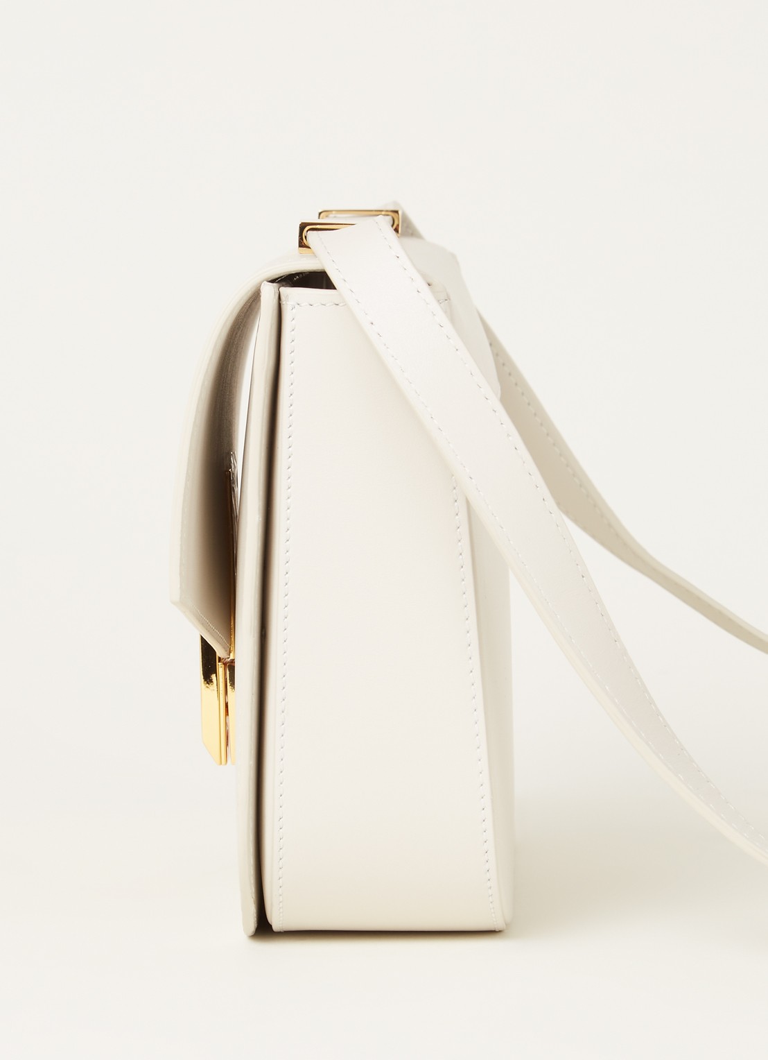 DeMellier The Vancouver crossbodytas van leer - detail 5 gebroken wit