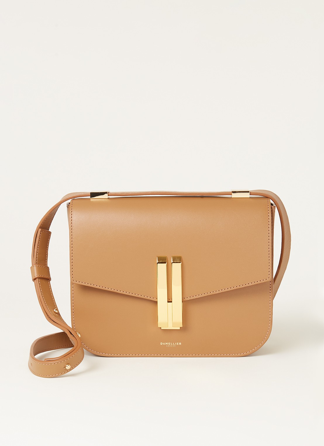 DeMellier The Vancouver crossbodytas van leer - voorkant bruin
