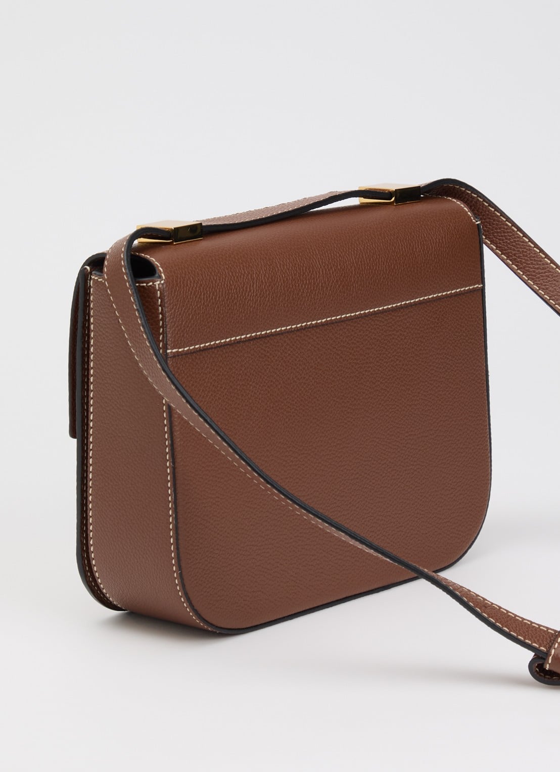 DeMellier Vancouver crossbodytas van leer - achterkant 5 cognac