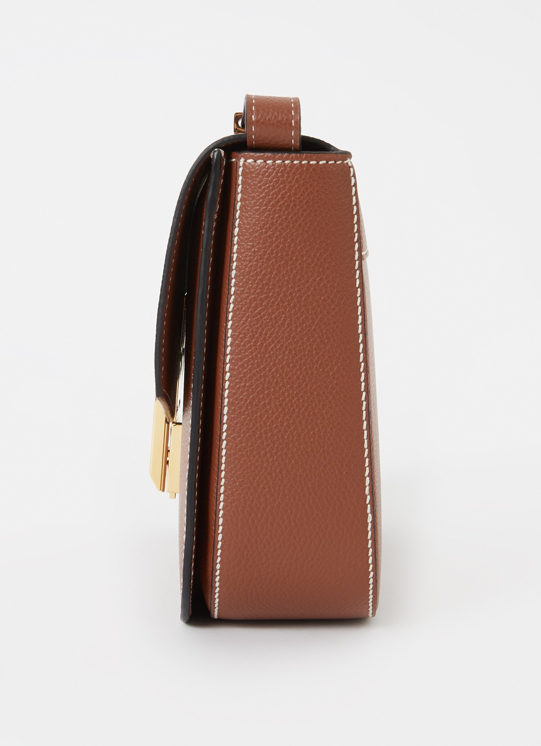 DeMellier Vancouver crossbodytas van leer - detail 2 cognac
