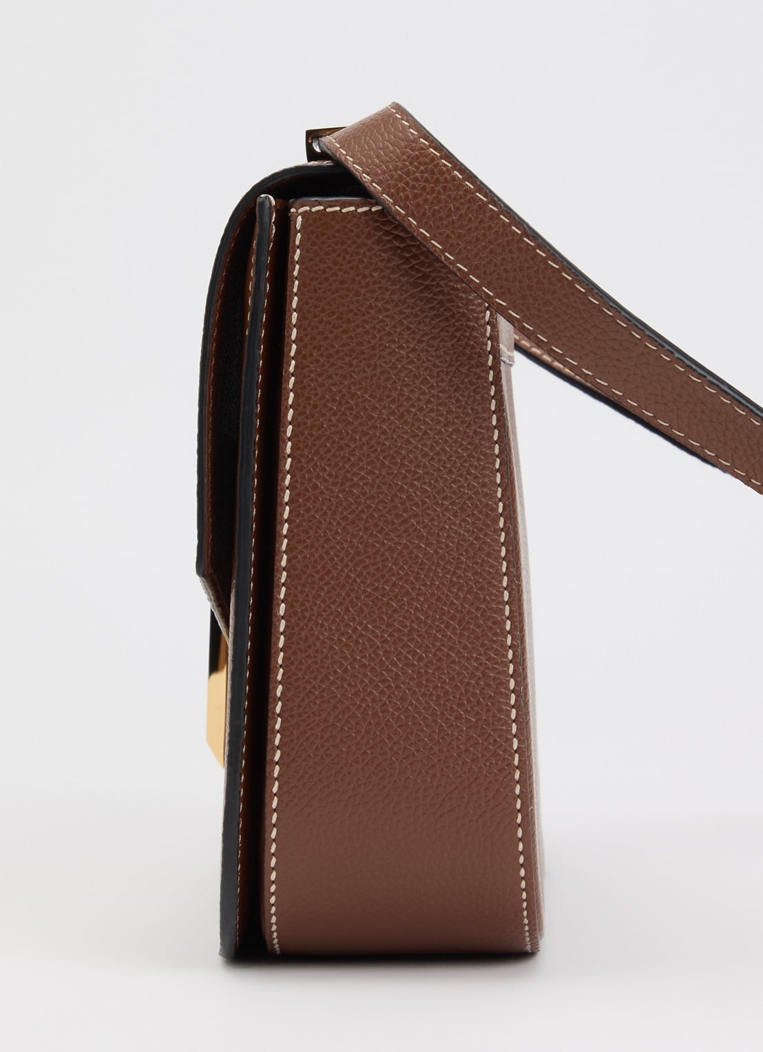 DeMellier Vancouver crossbodytas van leer - detail 2 cognac