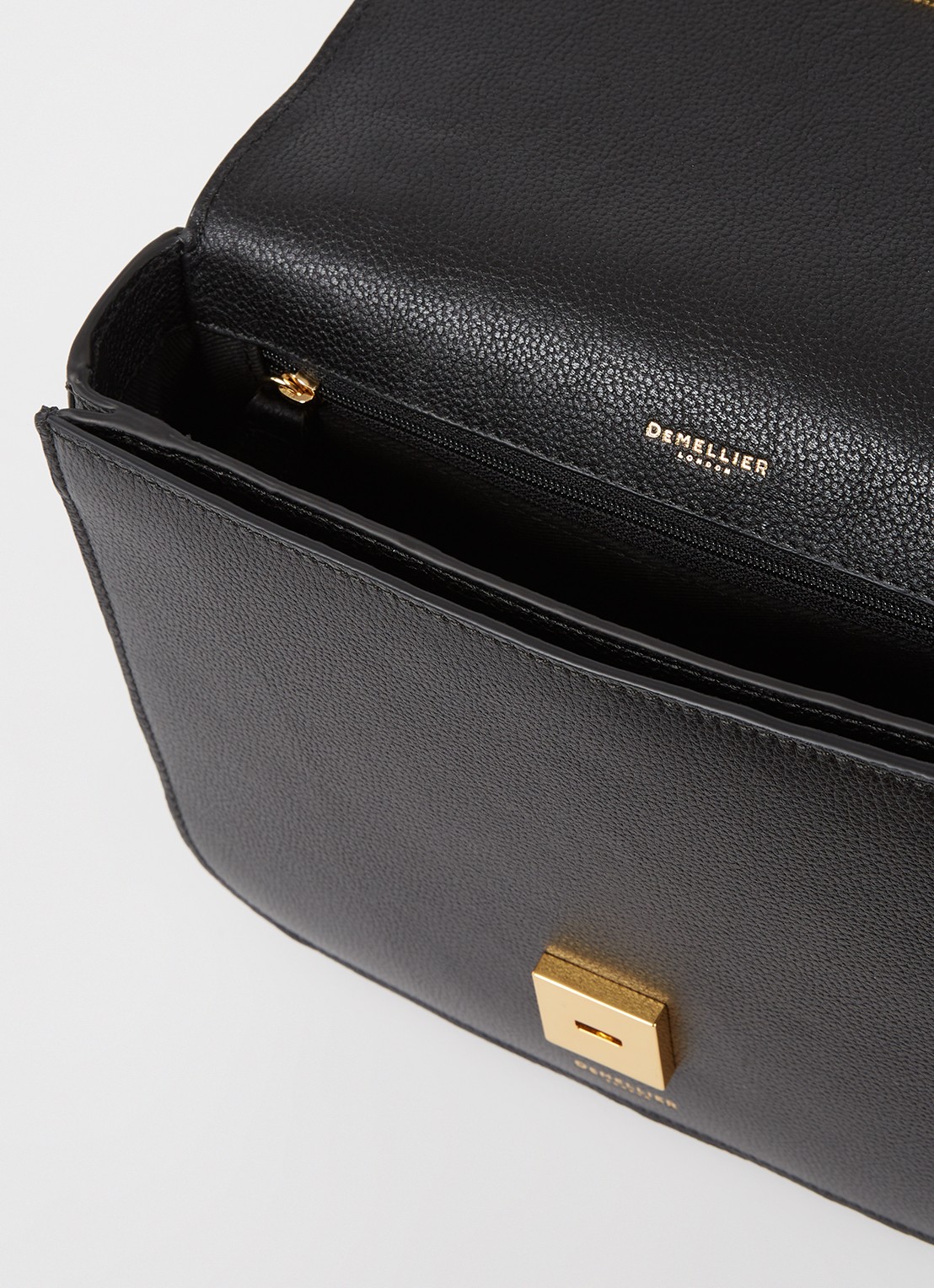 DeMellier Vancouver crossbodytas van leer - detail zwart