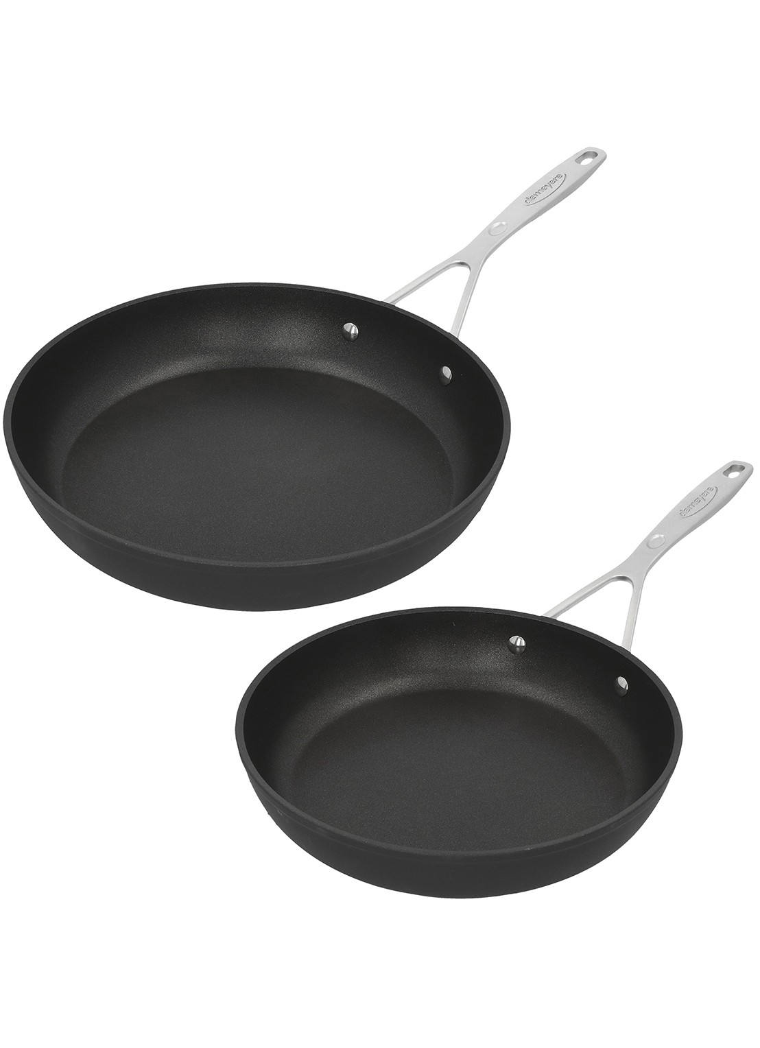Demeyere Alu Industry 3 Duraslide koekenpannenset 24 + 28 cm - voorkant 2 zwart