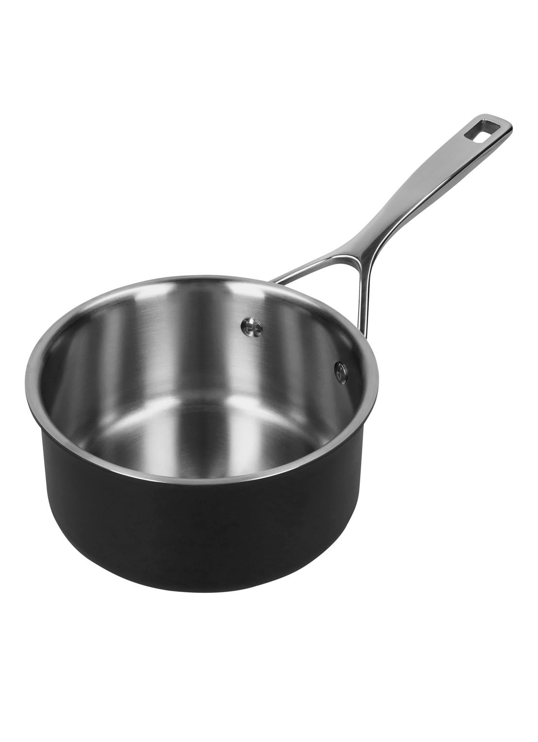 Demeyere Black 5 Steelpan 16 cm - voorkant zilver