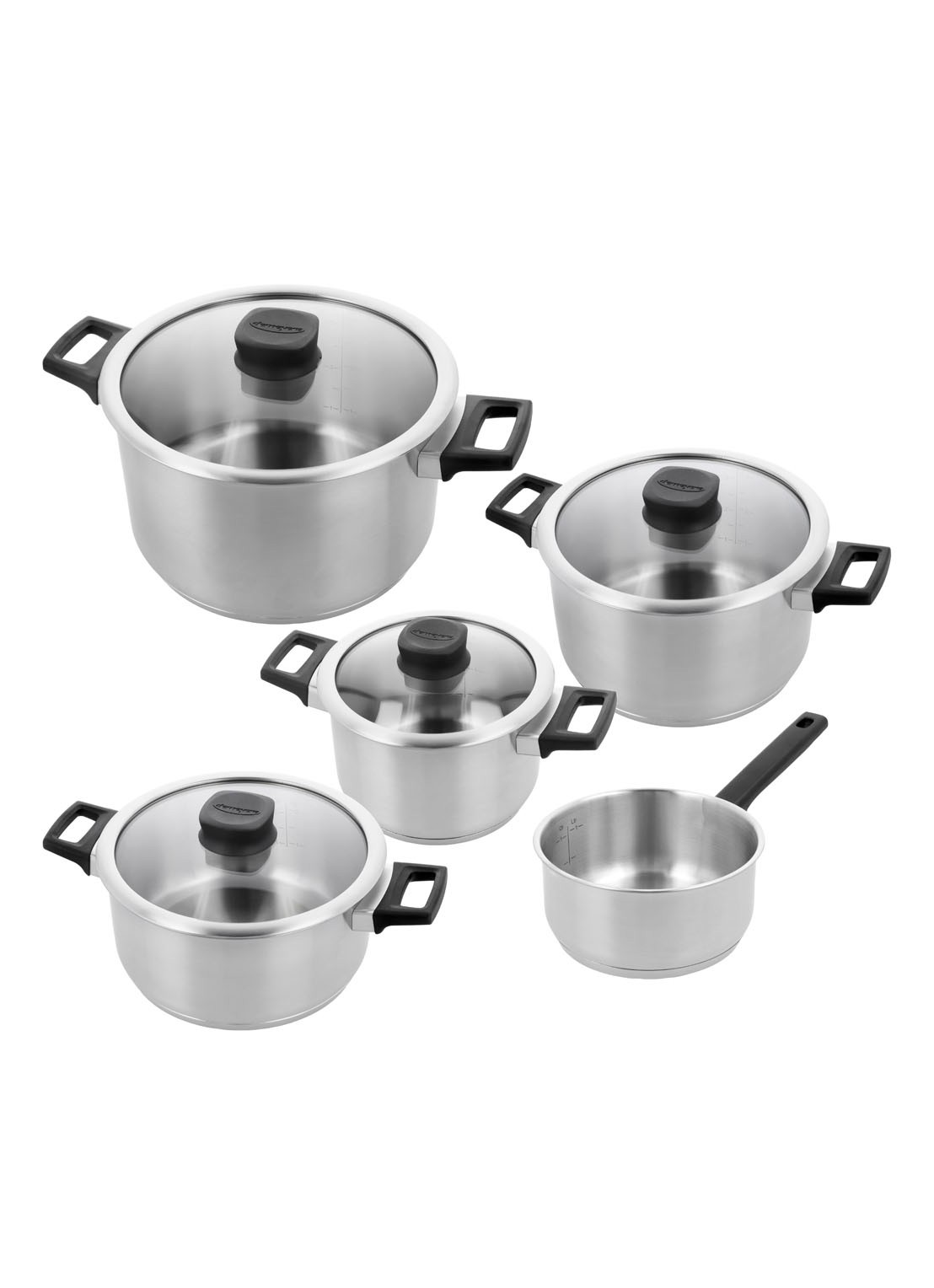 Demeyere Comfort 3 kookset 5-delig - voorkant zilver
