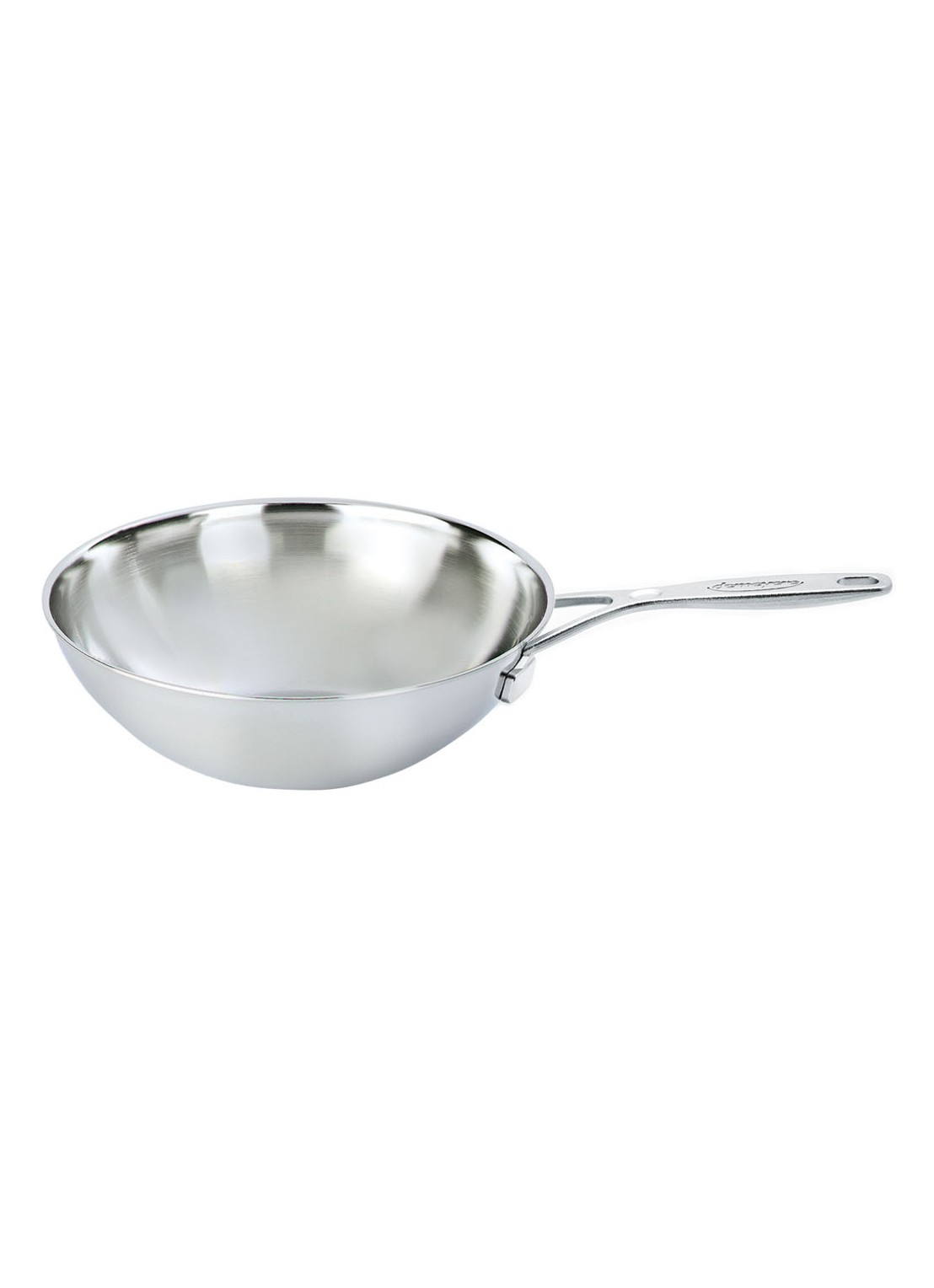Demeyere Industry 5 wokpan 30 cm - detail zilver
