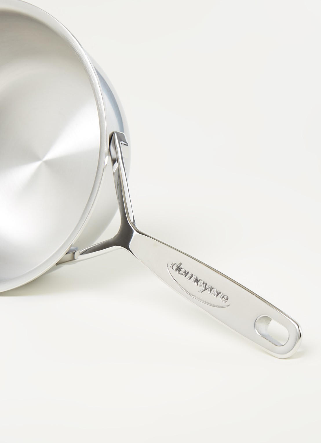 Demeyere Intense 5 conische sauteuse Ø18 cm - detail zilver