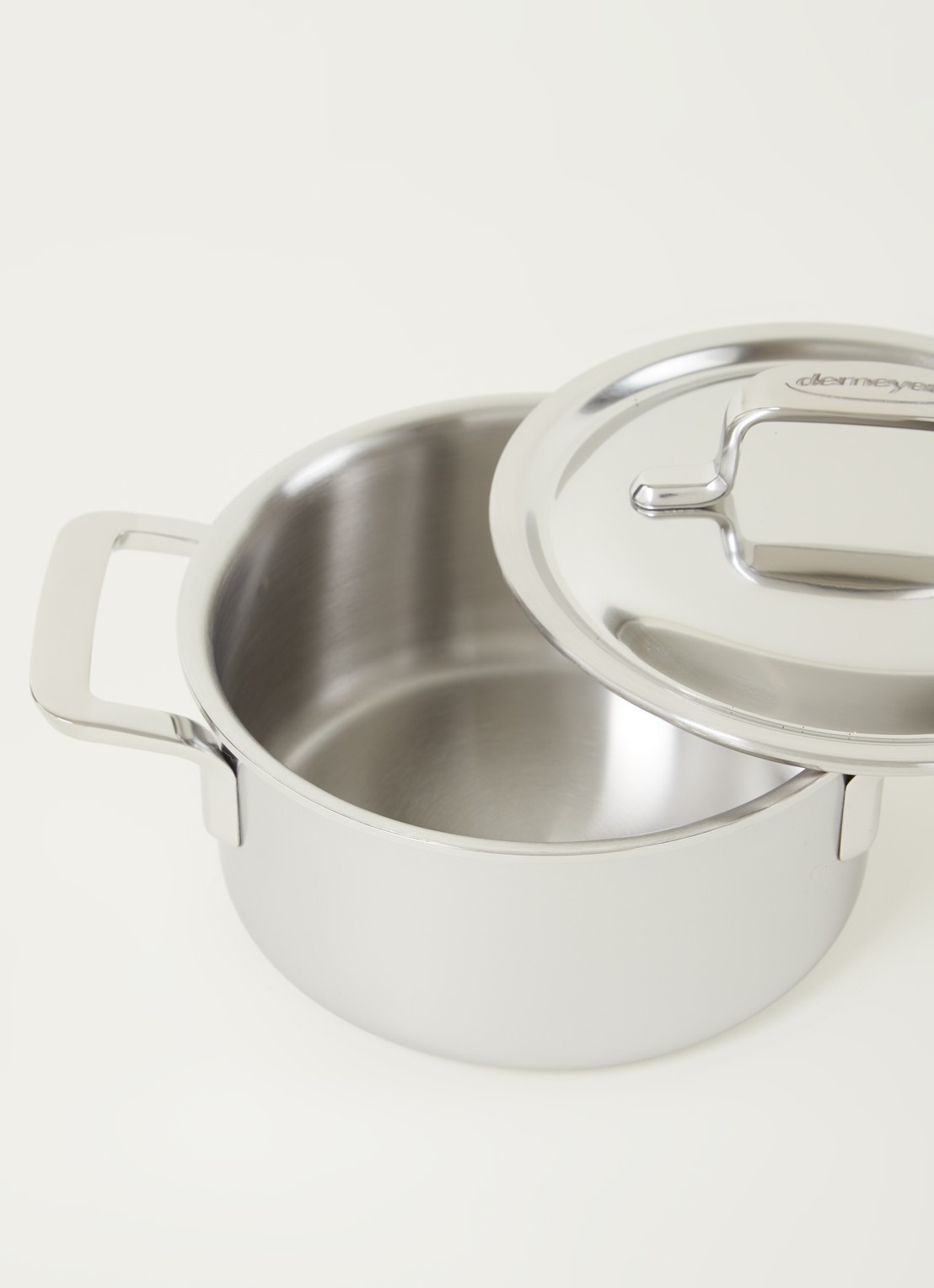 Demeyere Intense 5 kookpan Ø16 cm - detail zilver