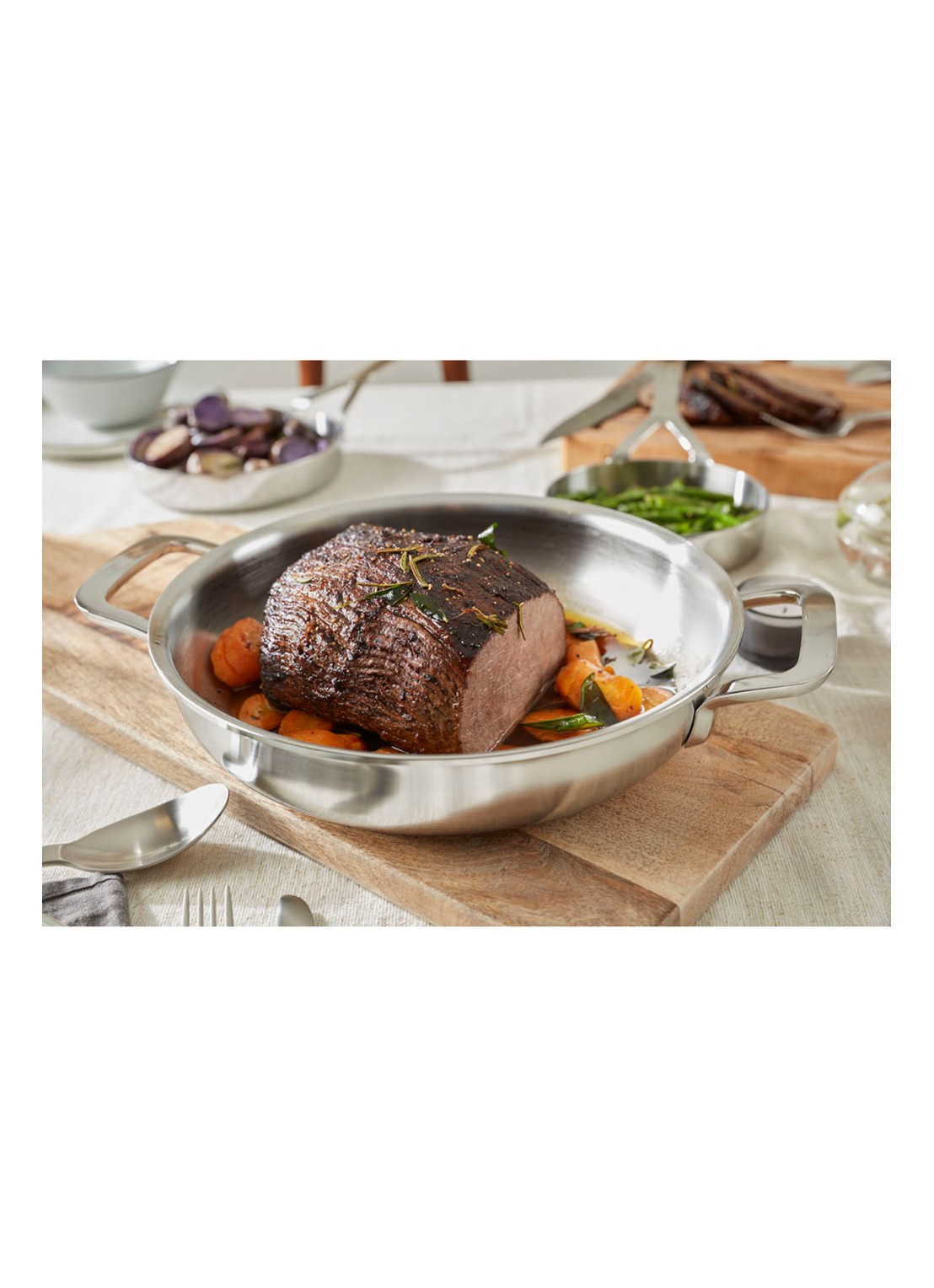 Demeyere Multifunction koekenpan 24 cm - voorkant 3 zilver