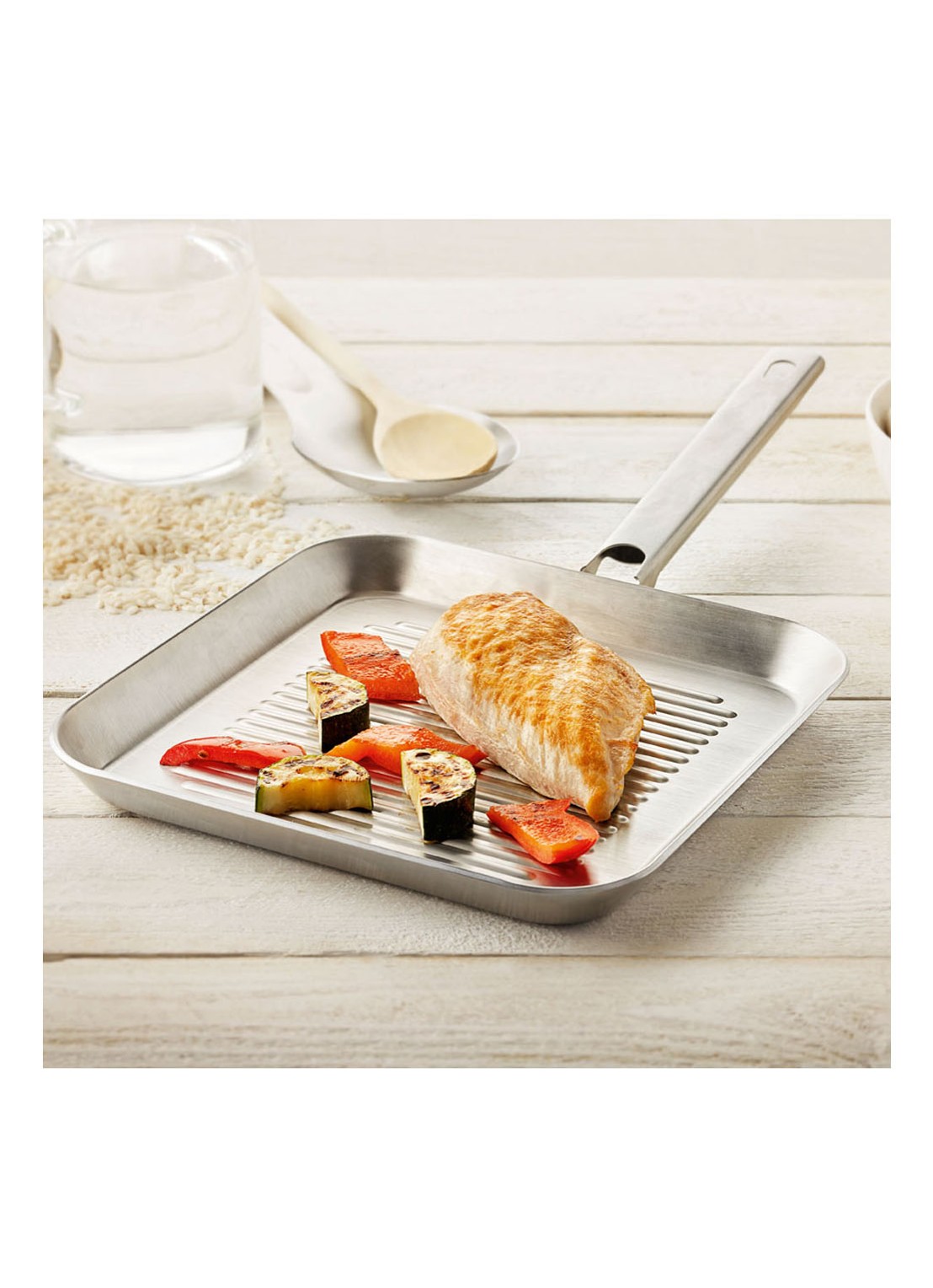Demeyere Resto 3 grillpan 24 x 24 cm - voorkant 2 zilver