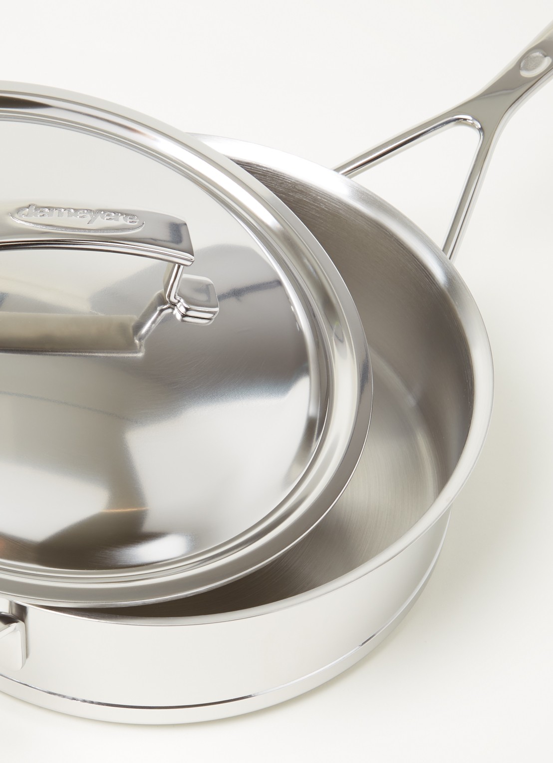 Demeyere Silver 7 lage sauteerpan Ø24 cm - detail zilver