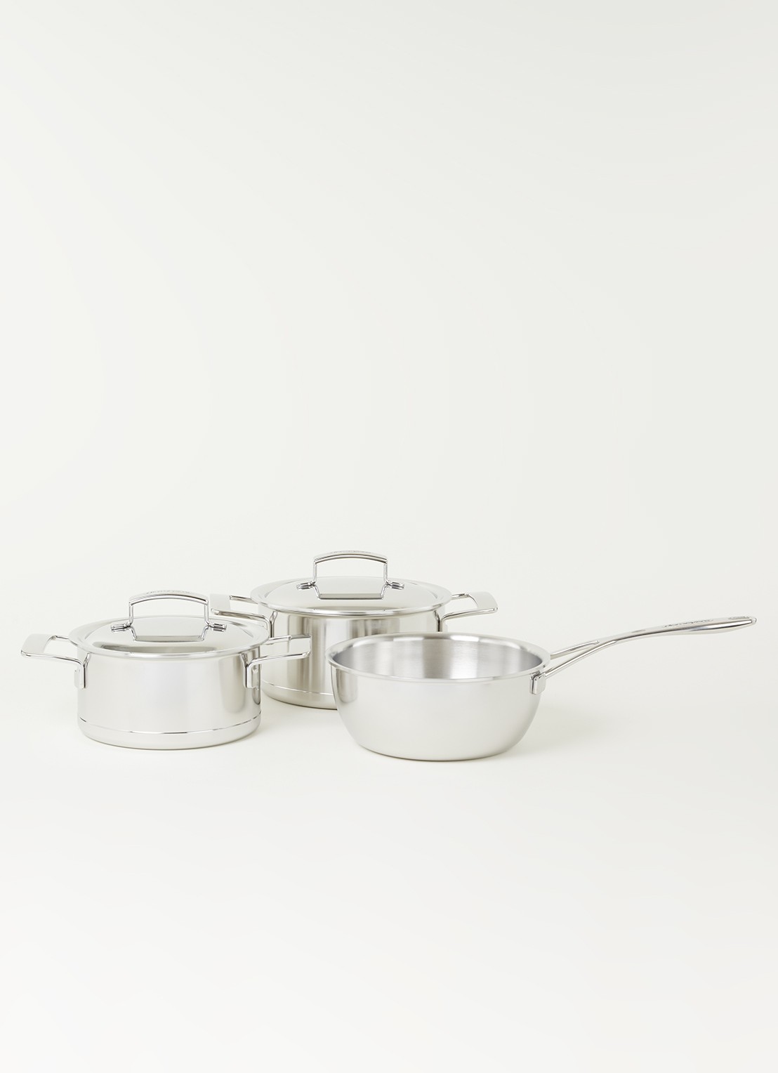 Demeyere Silver pannenset 3-delig - voorkant 2 zilver