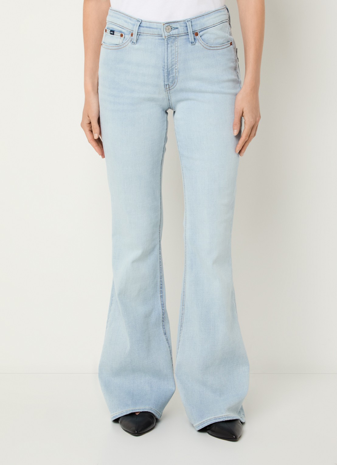 Denham Ami high waist flared jeans met lichte wassing - detail 2 indigo