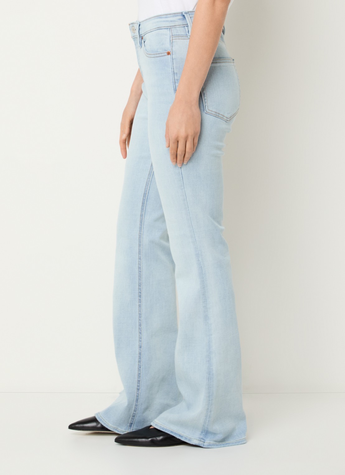 Denham Ami high waist flared jeans met lichte wassing - detail 3 indigo