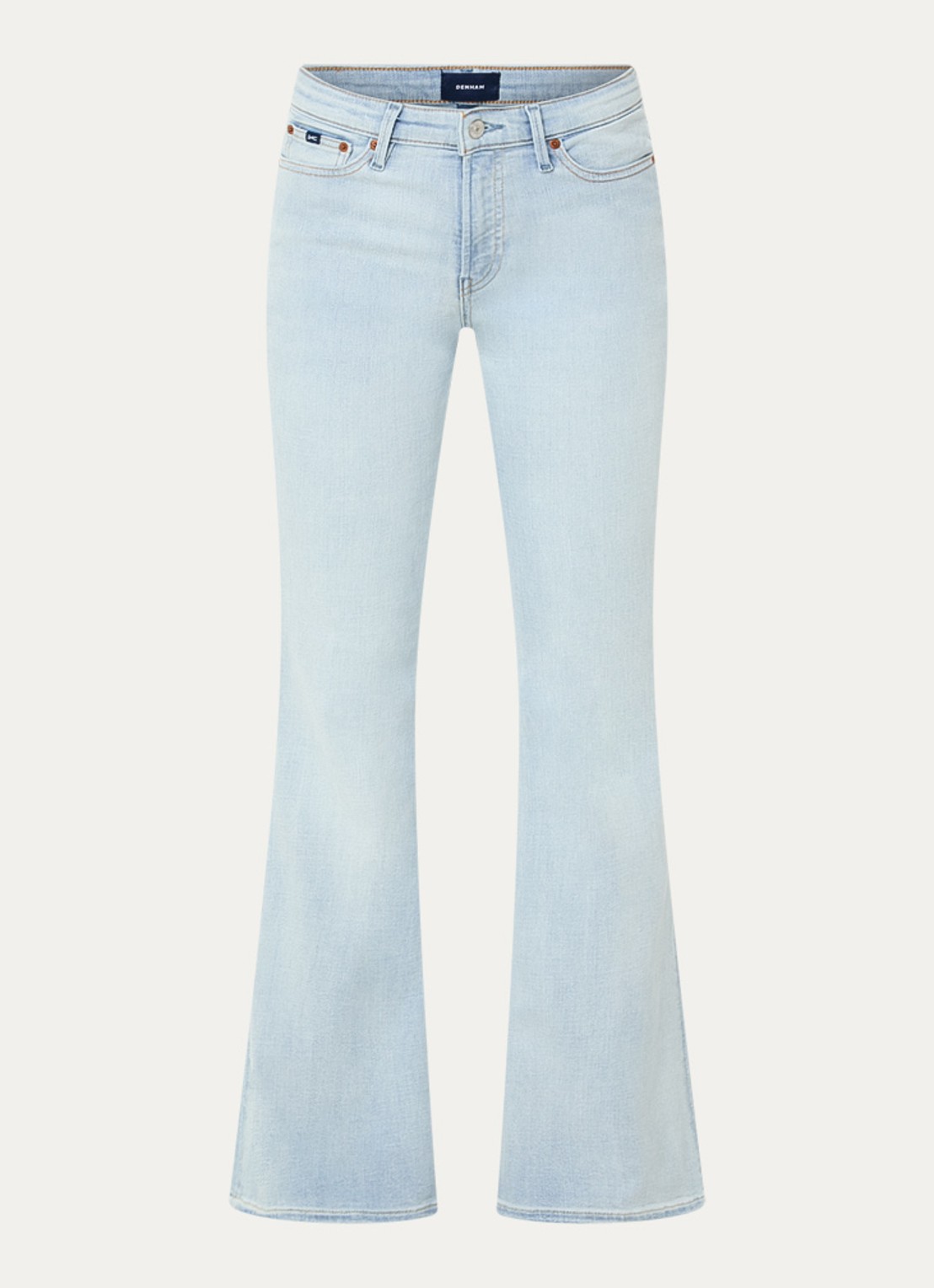 Denham Ami high waist flared jeans met lichte wassing - voorkant 4 indigo