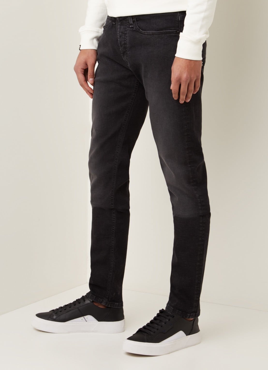 Denham Bolt skinny jeans met gekleurde wassing - detail 3 zwart
