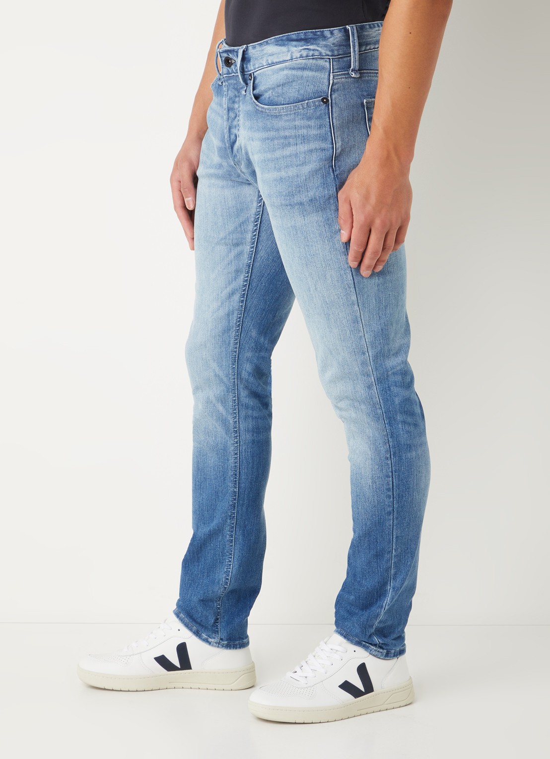 Denham Bolt skinny jeans met medium wassing - detail 3 indigo