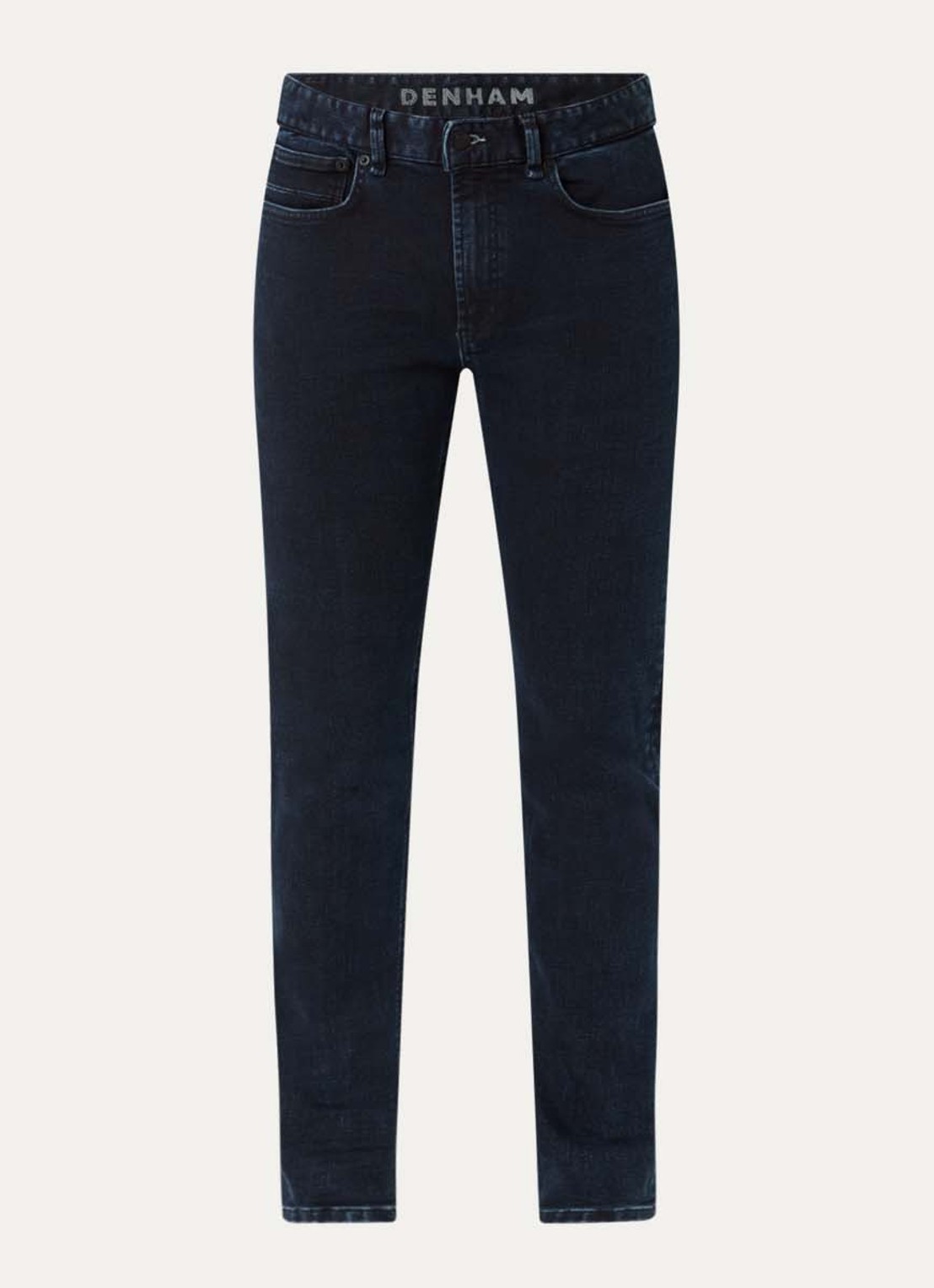 Denham Bolt slim fit jeans met donkere wassing - voorkant 3 donkerblauw