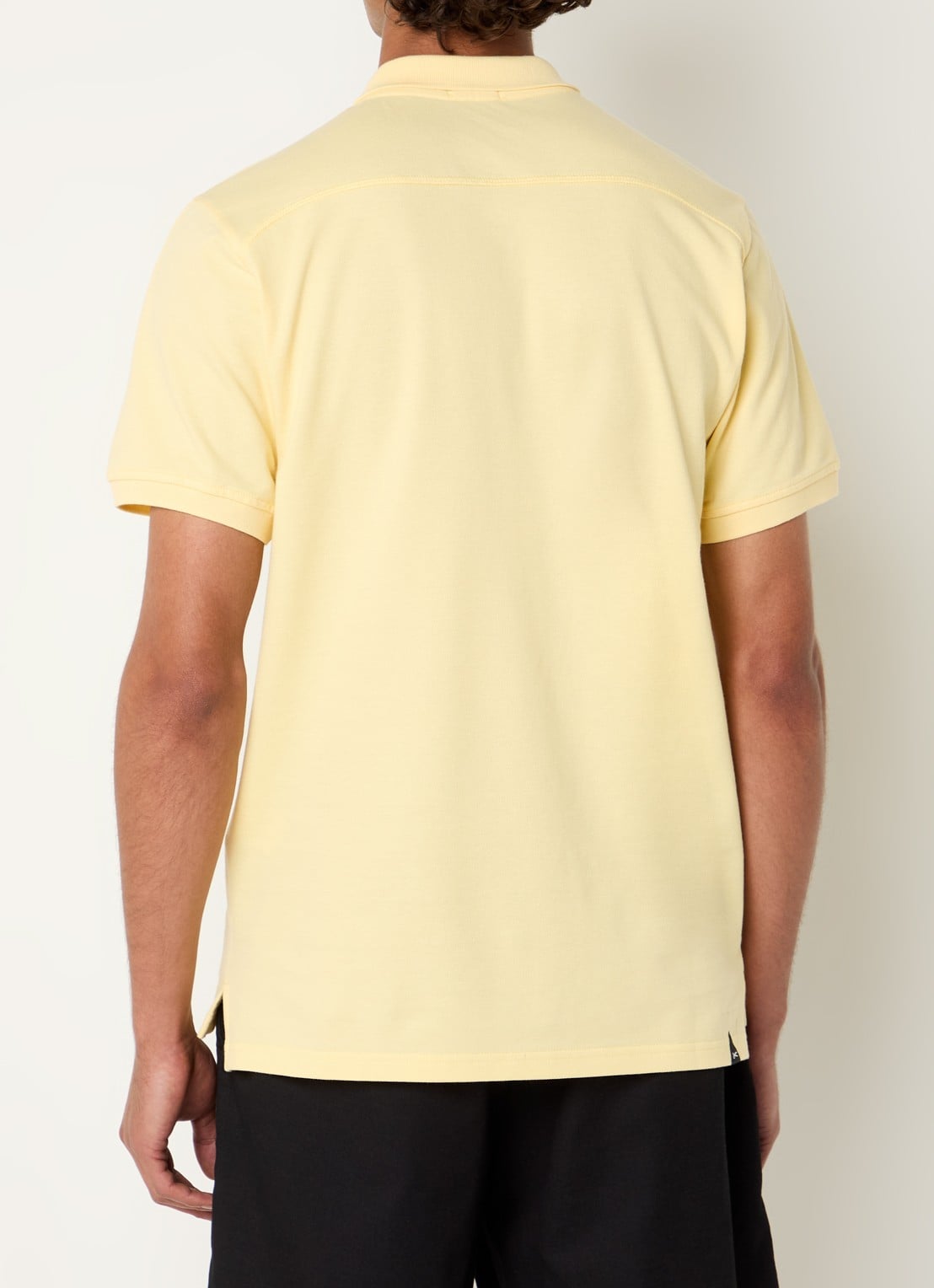 Denham Brian regular fit polo met logoborduring - achterkant 3 geel