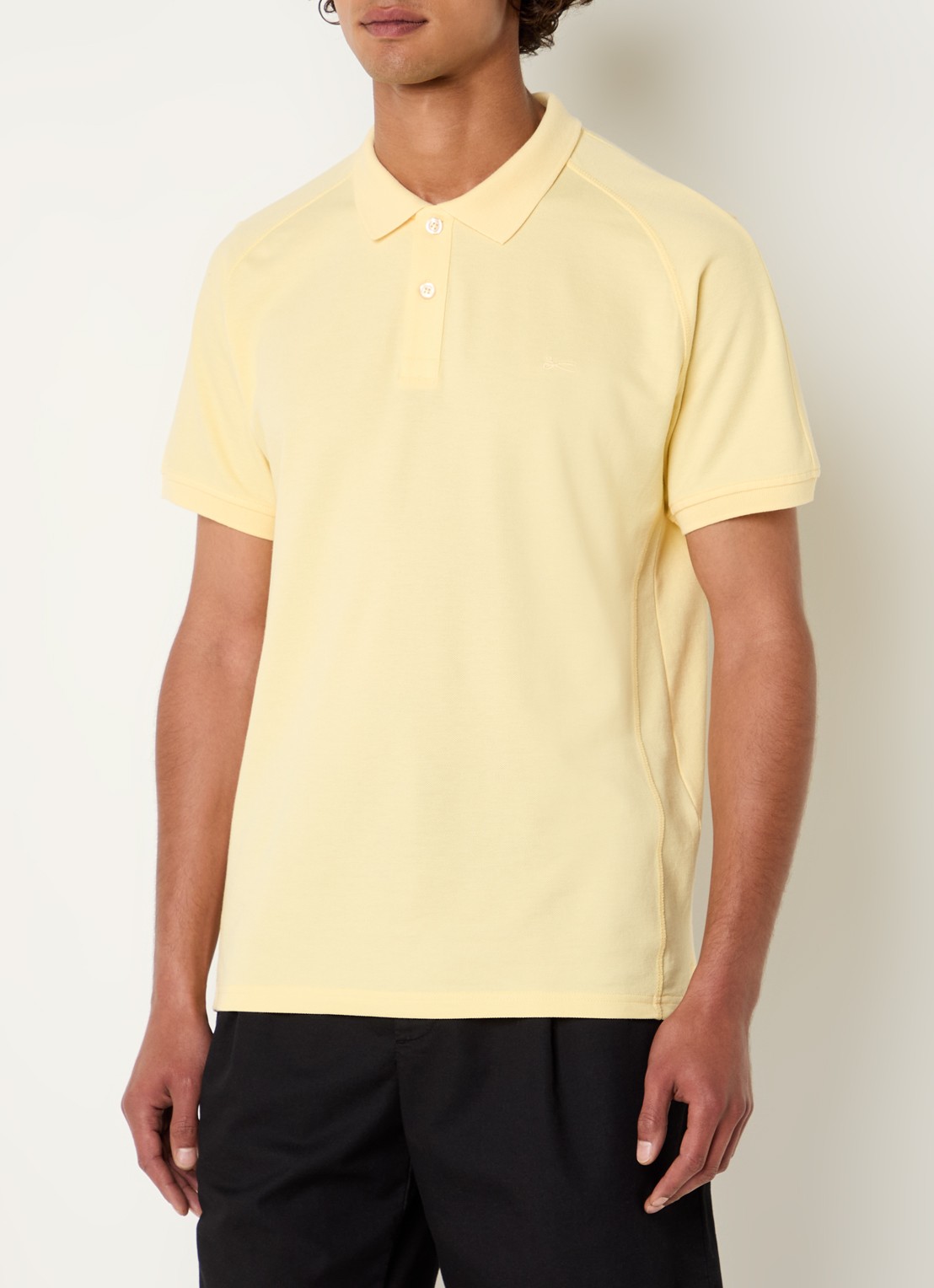 Denham Brian regular fit polo met logoborduring - detail 4 geel