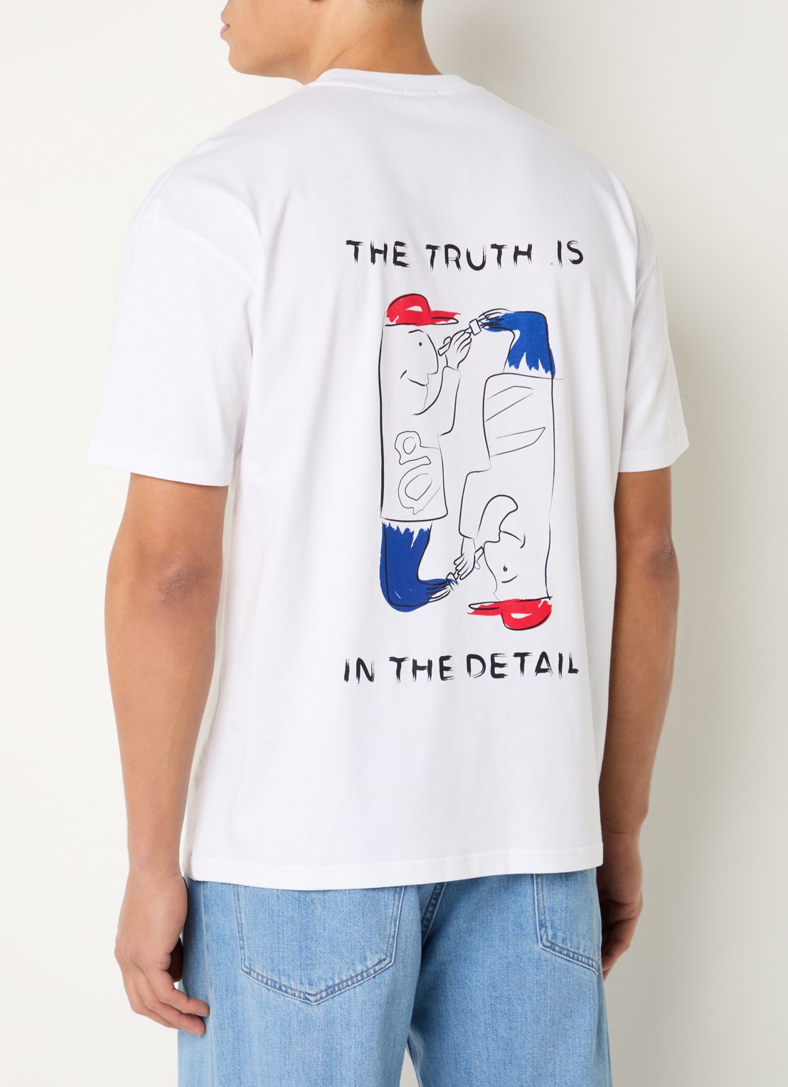 Denham Cooper T-shirt met logo- en backprint - detail 4 wit