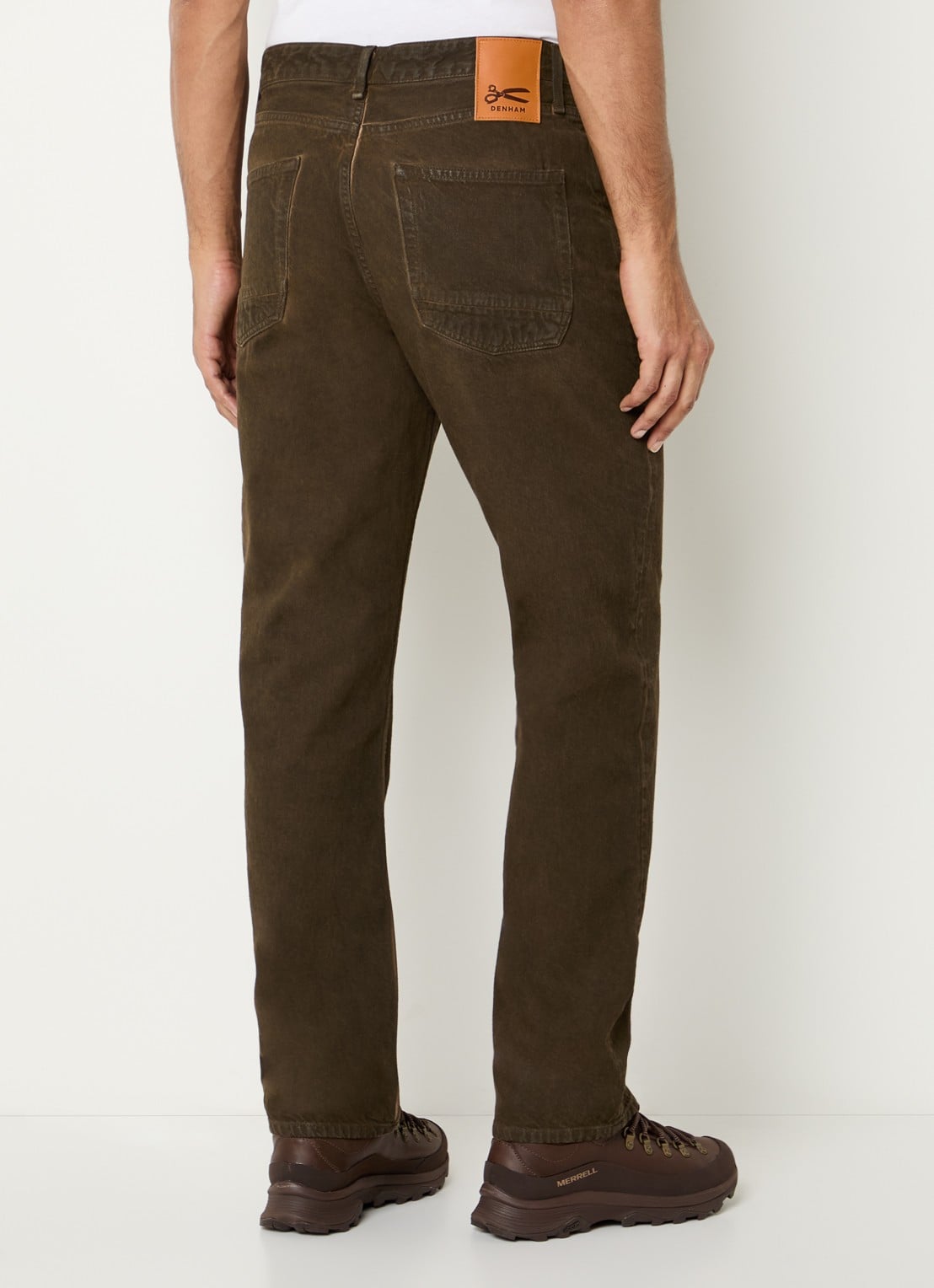 Denham Dagger straight leg jeans met gekleurde wassing - achterkant donkerbruin