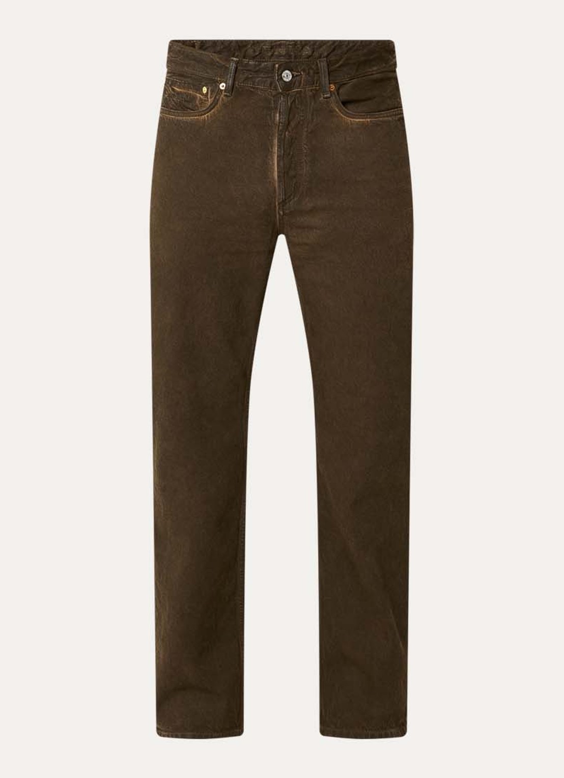Denham Dagger straight leg jeans met gekleurde wassing - voorkant 2 donkerbruin