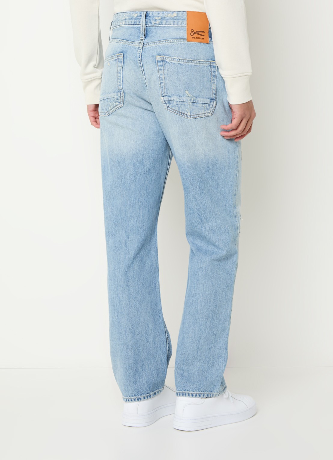 Denham Dagger straight leg jeans met lichte wassing - achterkant 5 indigo